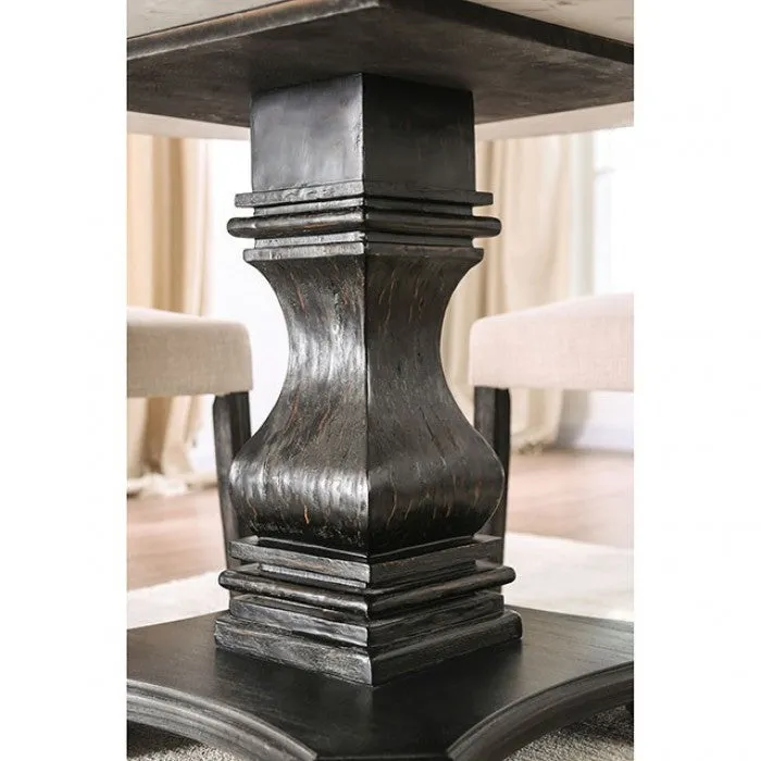 Elfredo Rustic White/Antique Black Round 5-Piece Dining Table Set - Image 6