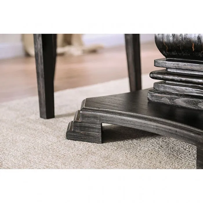 Elfredo Rustic White/Antique Black Round 5-Piece Dining Table Set - Image 8