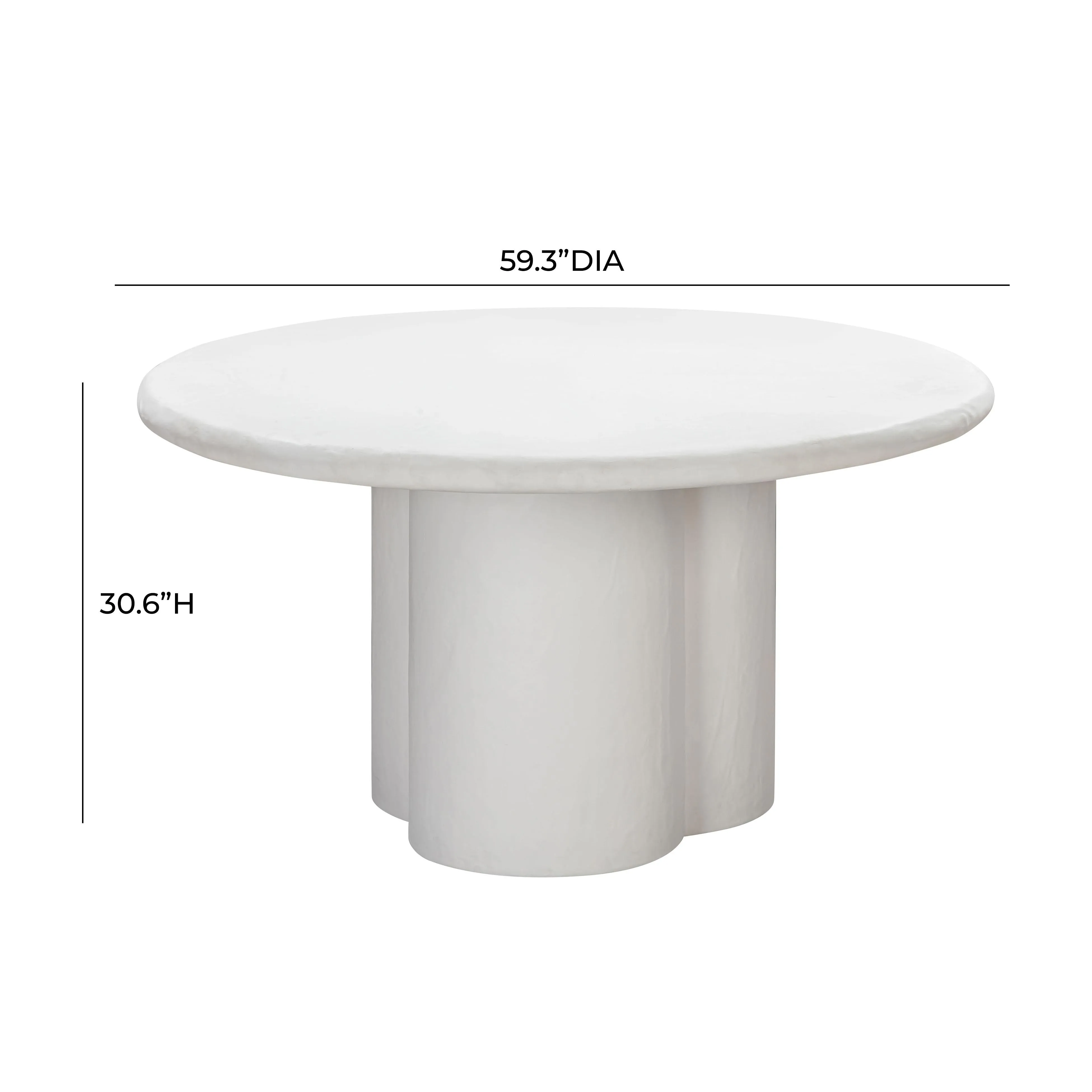 Elika Faux Plaster Indoor / Outdoor 59" Round Dining Table - Image 8