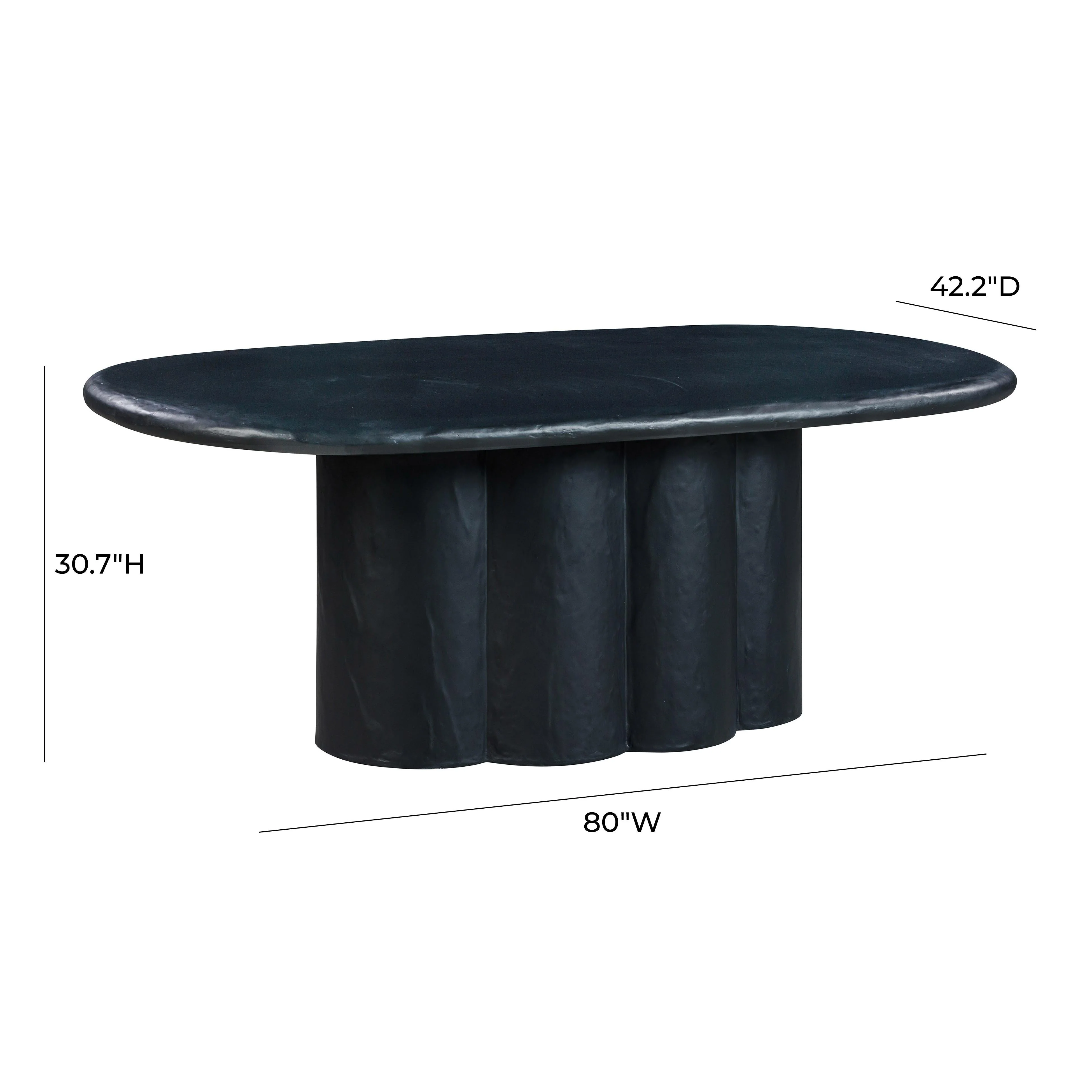 Elika Faux Plaster Indoor / Outdoor 80" Oval Dining Table - Image 14