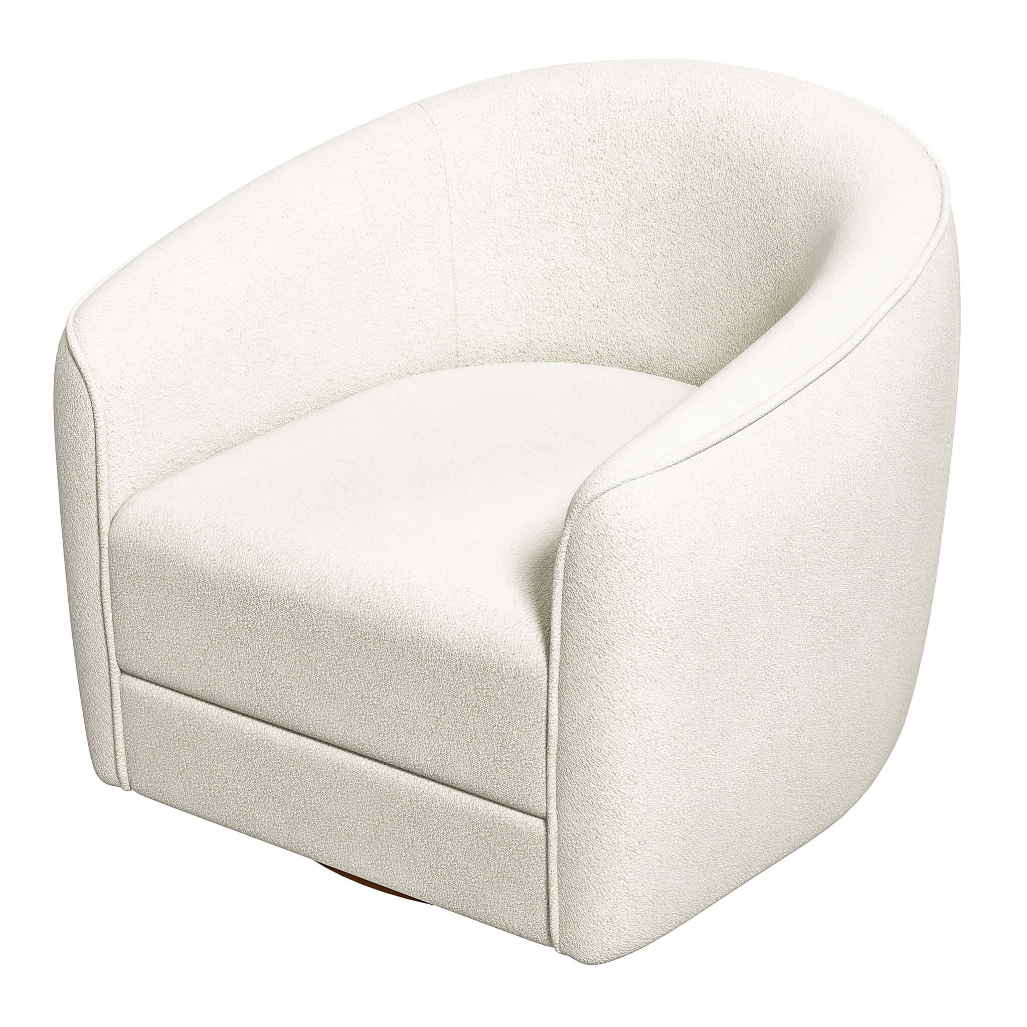 Elise Mid Century Modern Beige Boucle Swivel Chair - Image 7