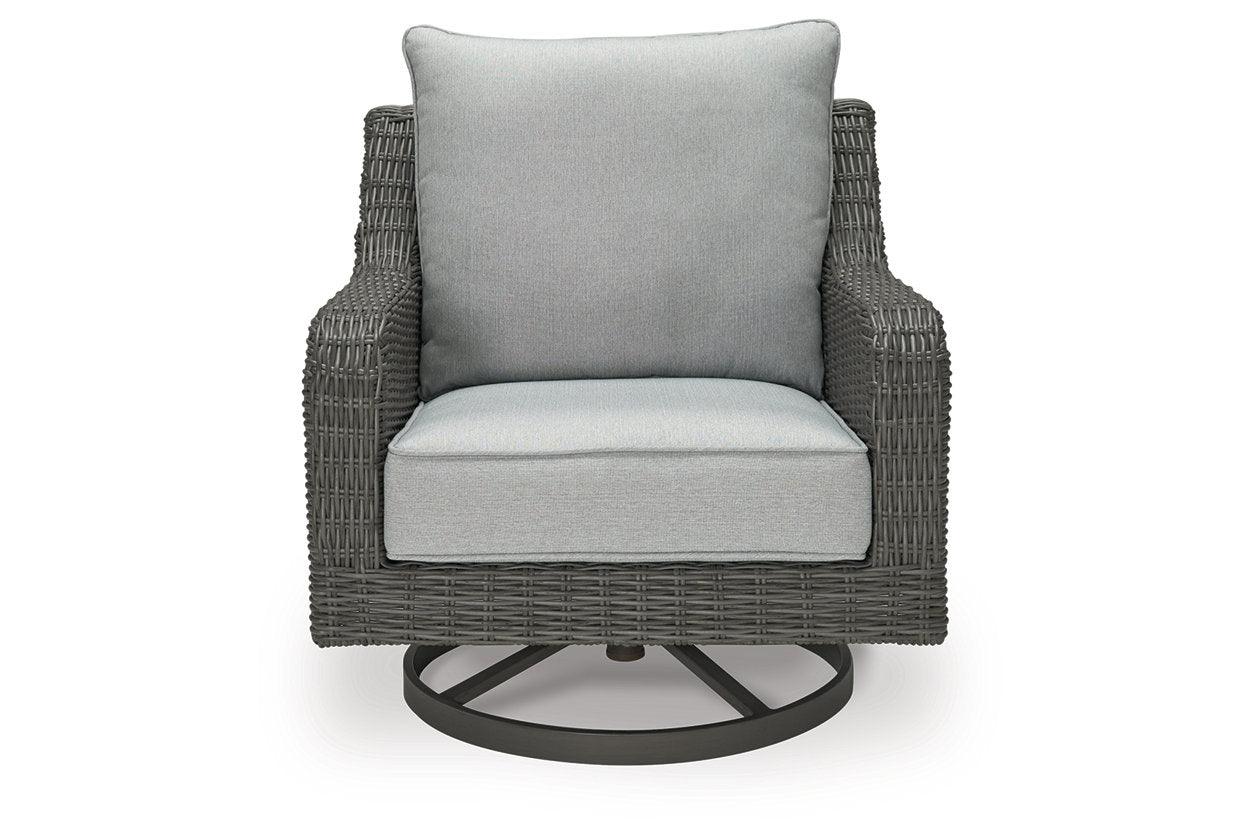 Elite Park Gray Outdoor Swivel Lounge with Cushion - Image 6