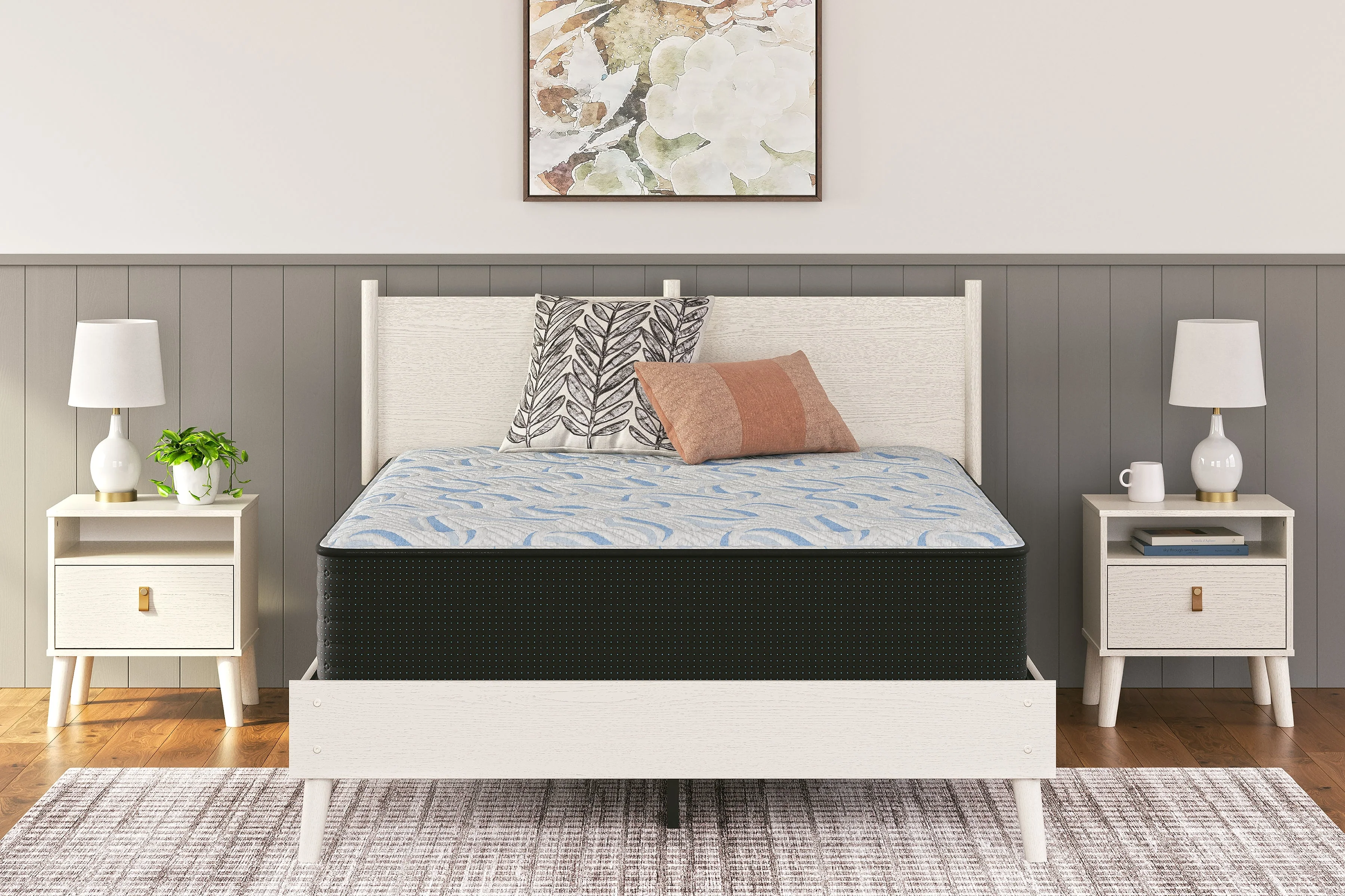 Elite Springs Plush Gray/Blue Full Mattress - Image 3
