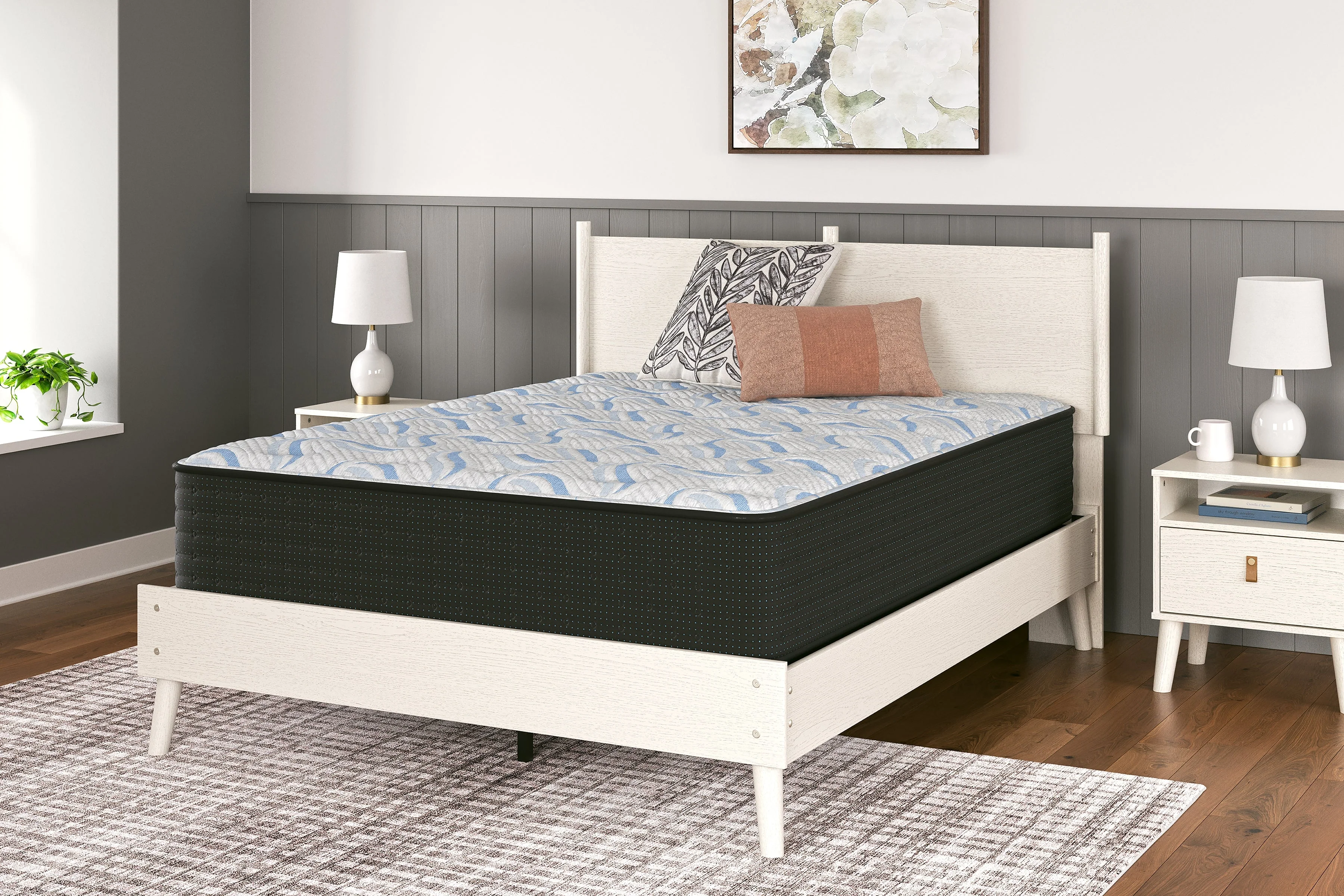Elite Springs Plush Gray/Blue Full Mattress - Image 5