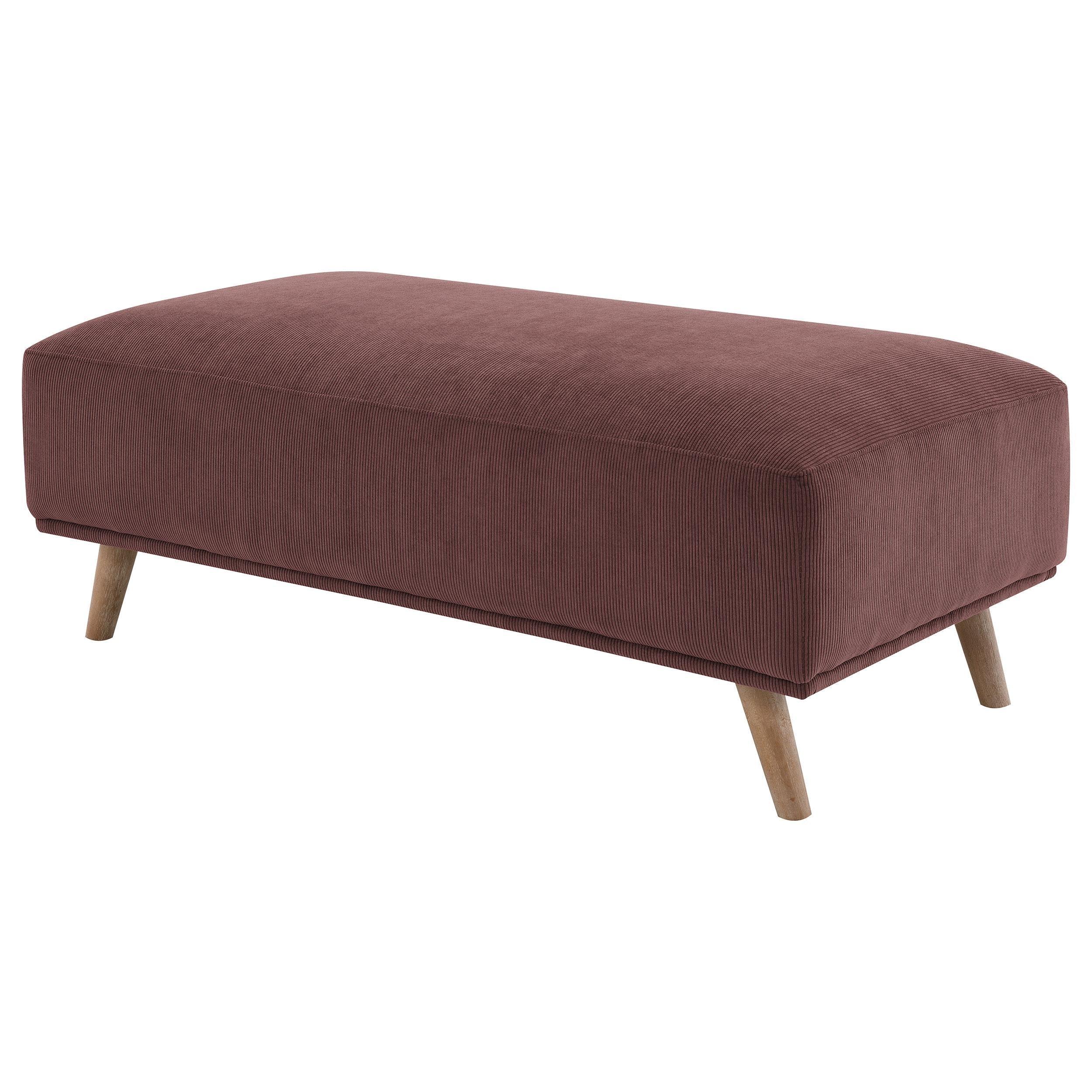 Elizabeth Wine Red Corduroy Upholstered Ottoman