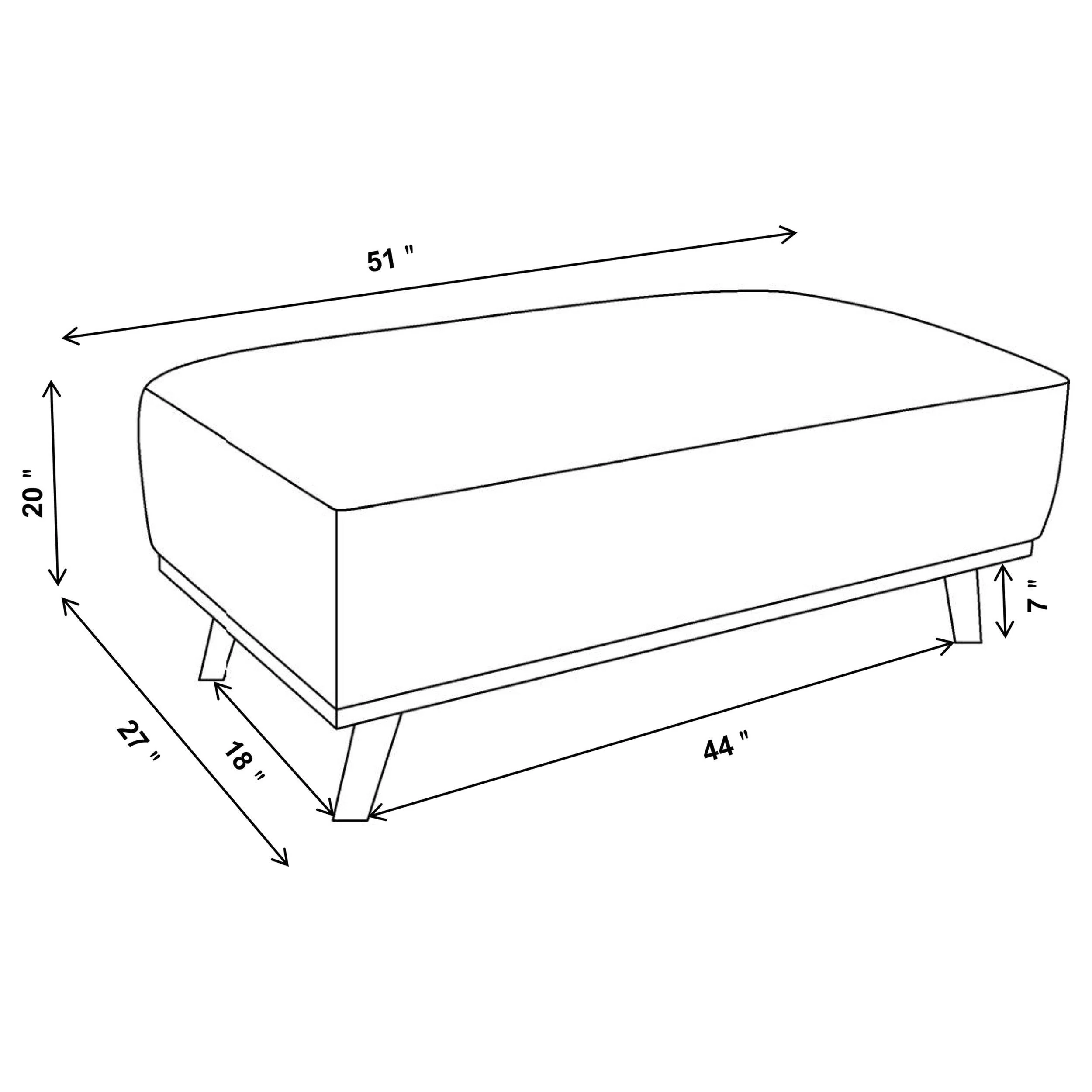 Elizabeth Wine Red Corduroy Upholstered Ottoman - Image 5