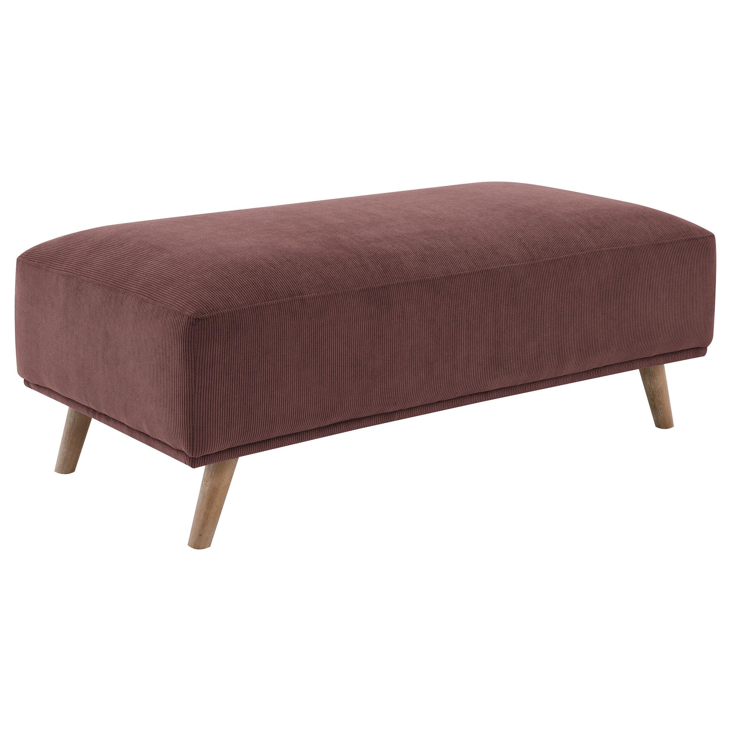 Elizabeth Wine Red Corduroy Upholstered Ottoman - Image 6