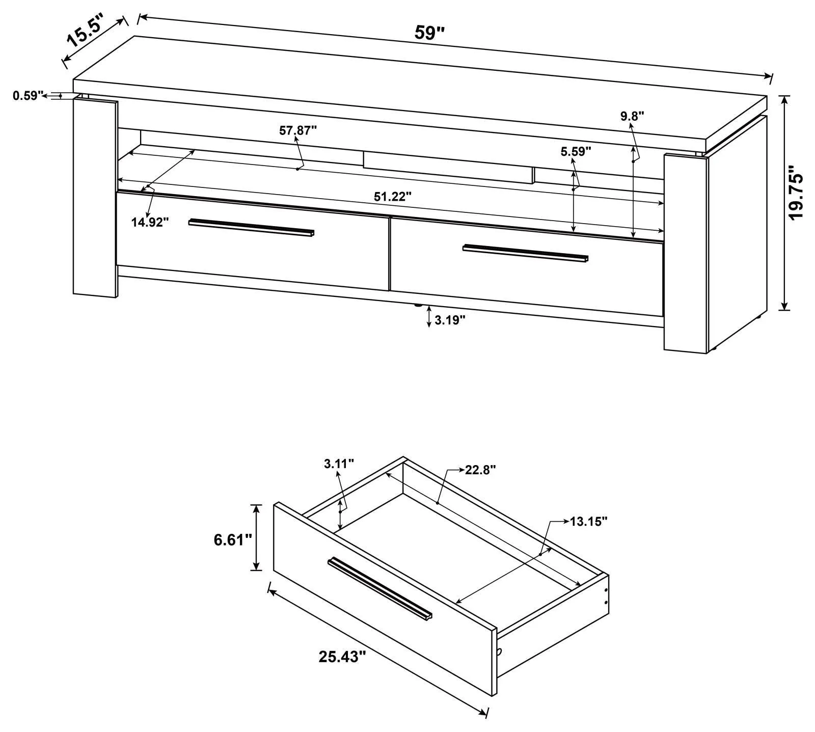 Elkton Weathered Gray 2-Drawer TV Console - Image 3