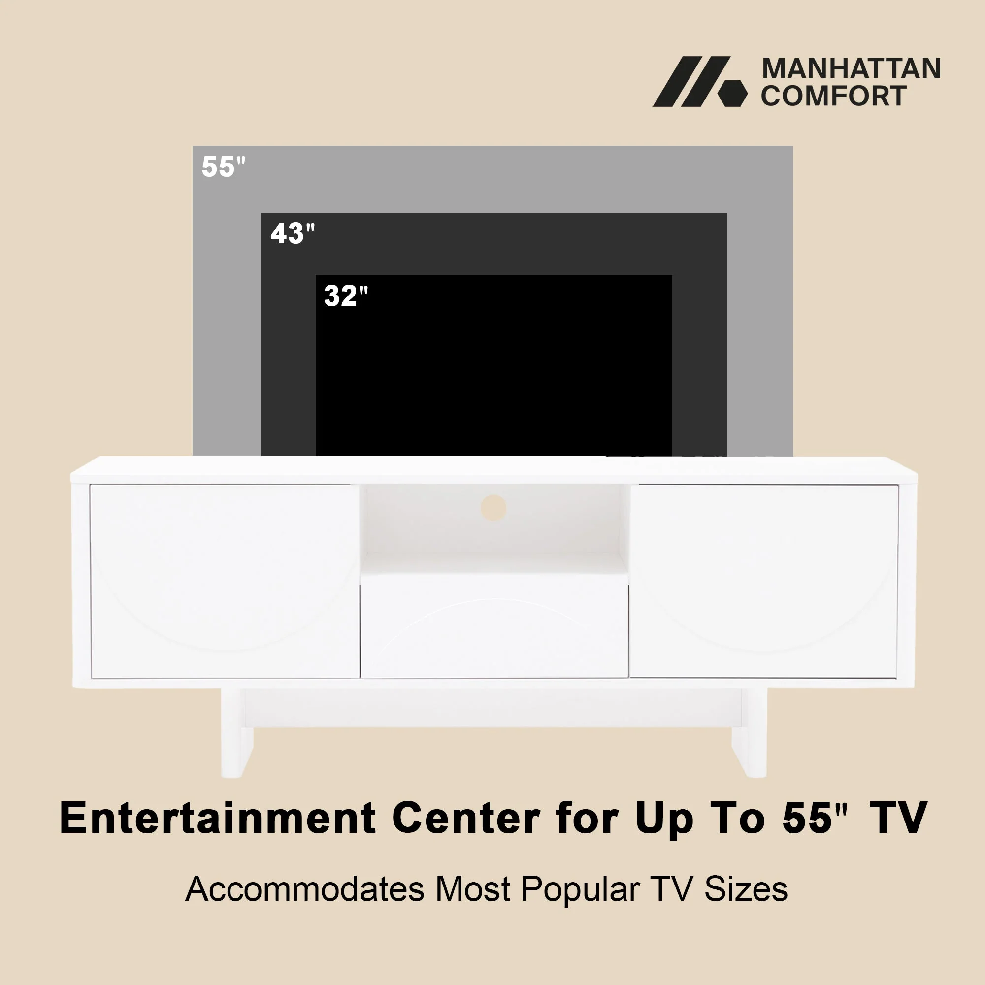 Ella 59" TV Stand in White - Image 5