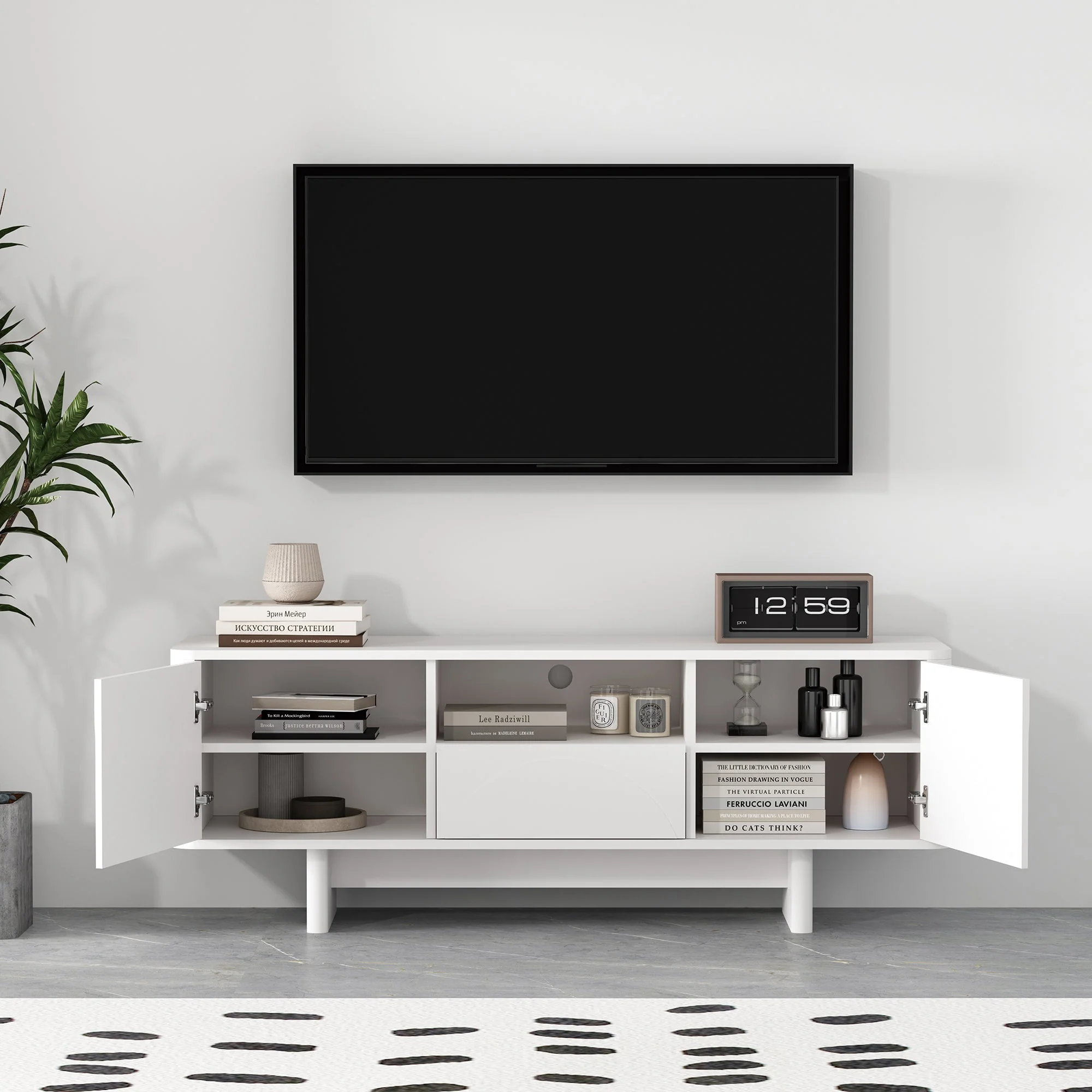Ella 59" TV Stand in White - Image 6