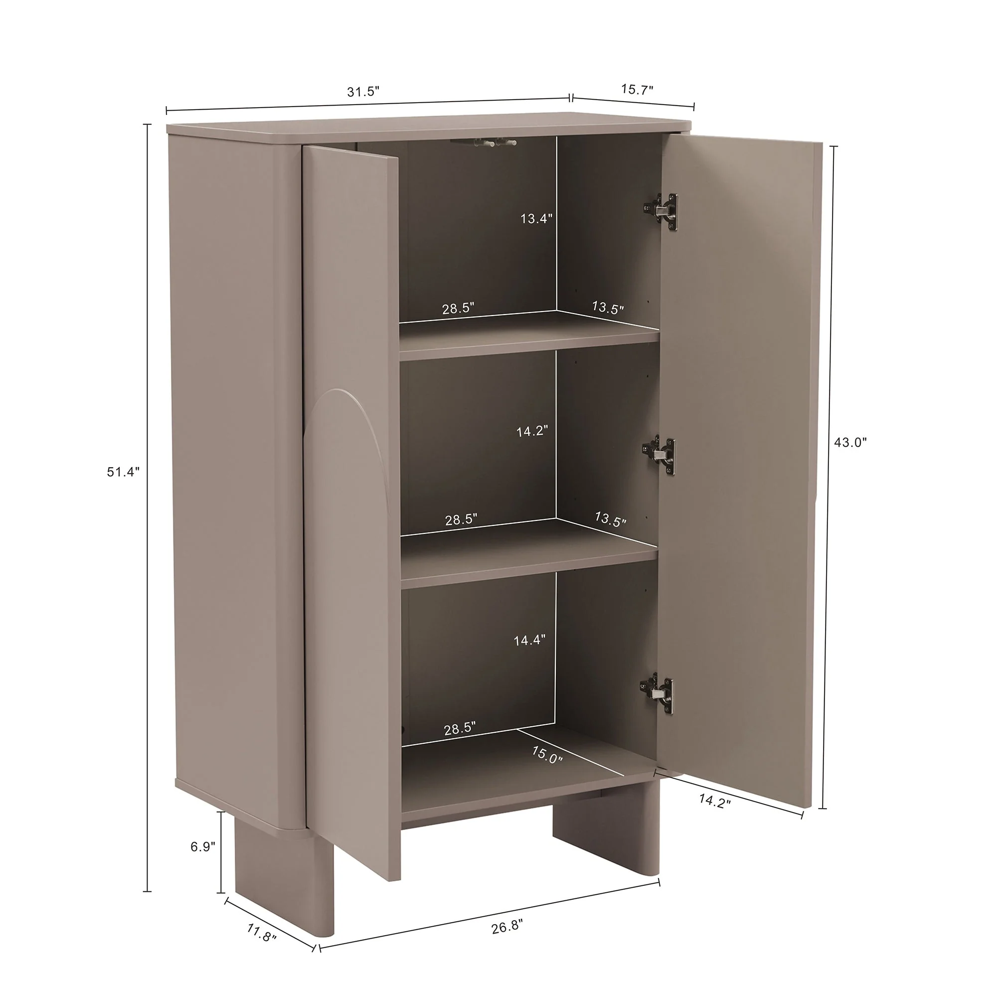 Ella Accent Cabinet in Mocha - Image 3