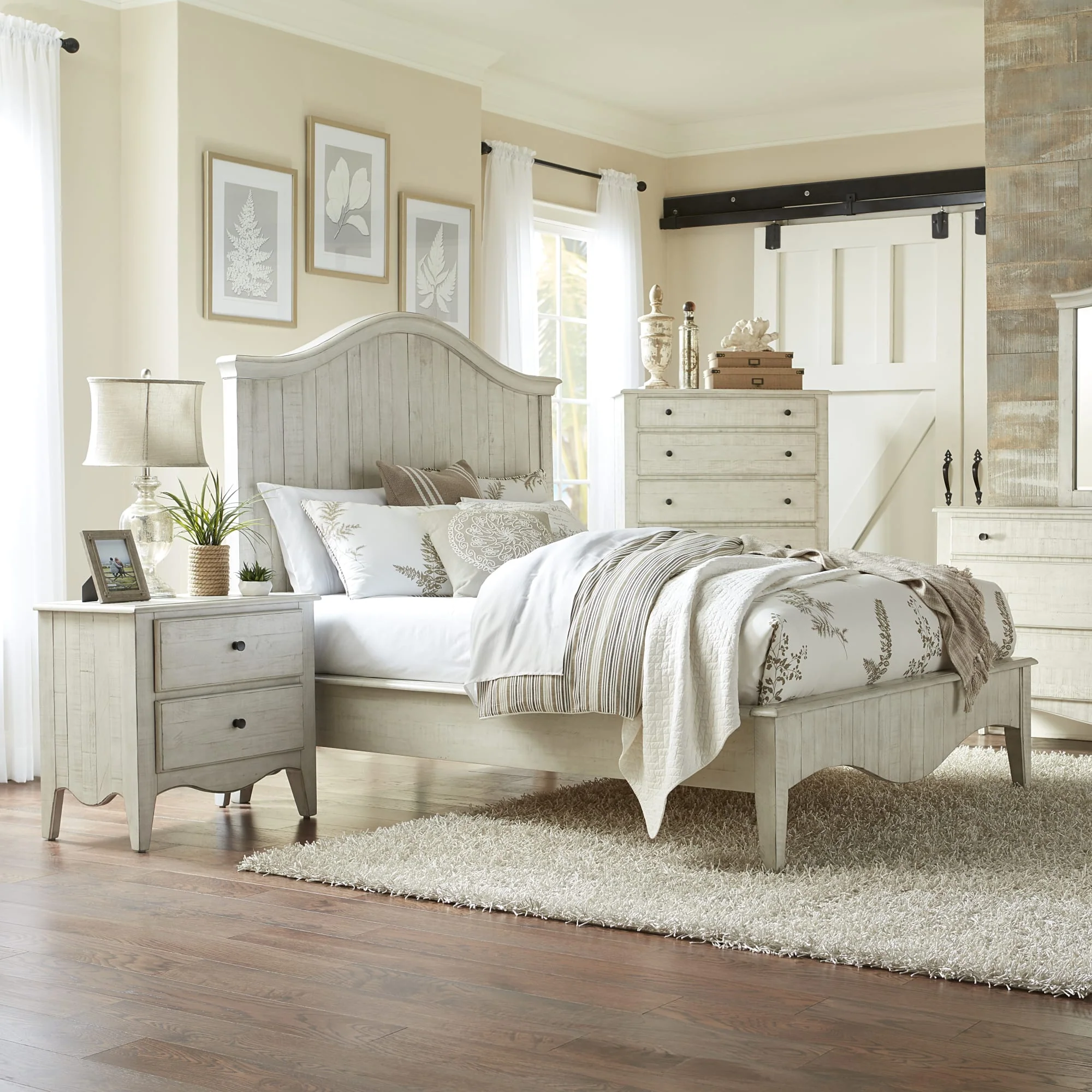 Ella White Wash Solid Wood Two Drawer Nightstand - Image 2