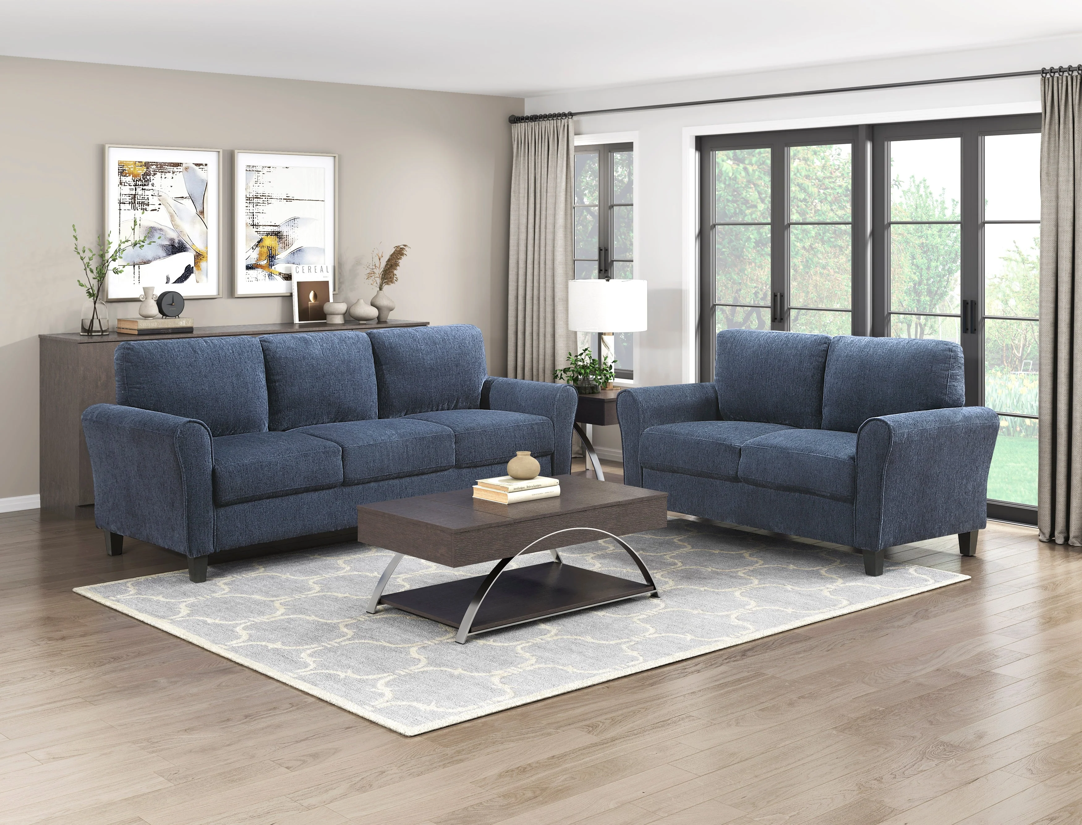 Ellery Navy Living Room Set - Image 2