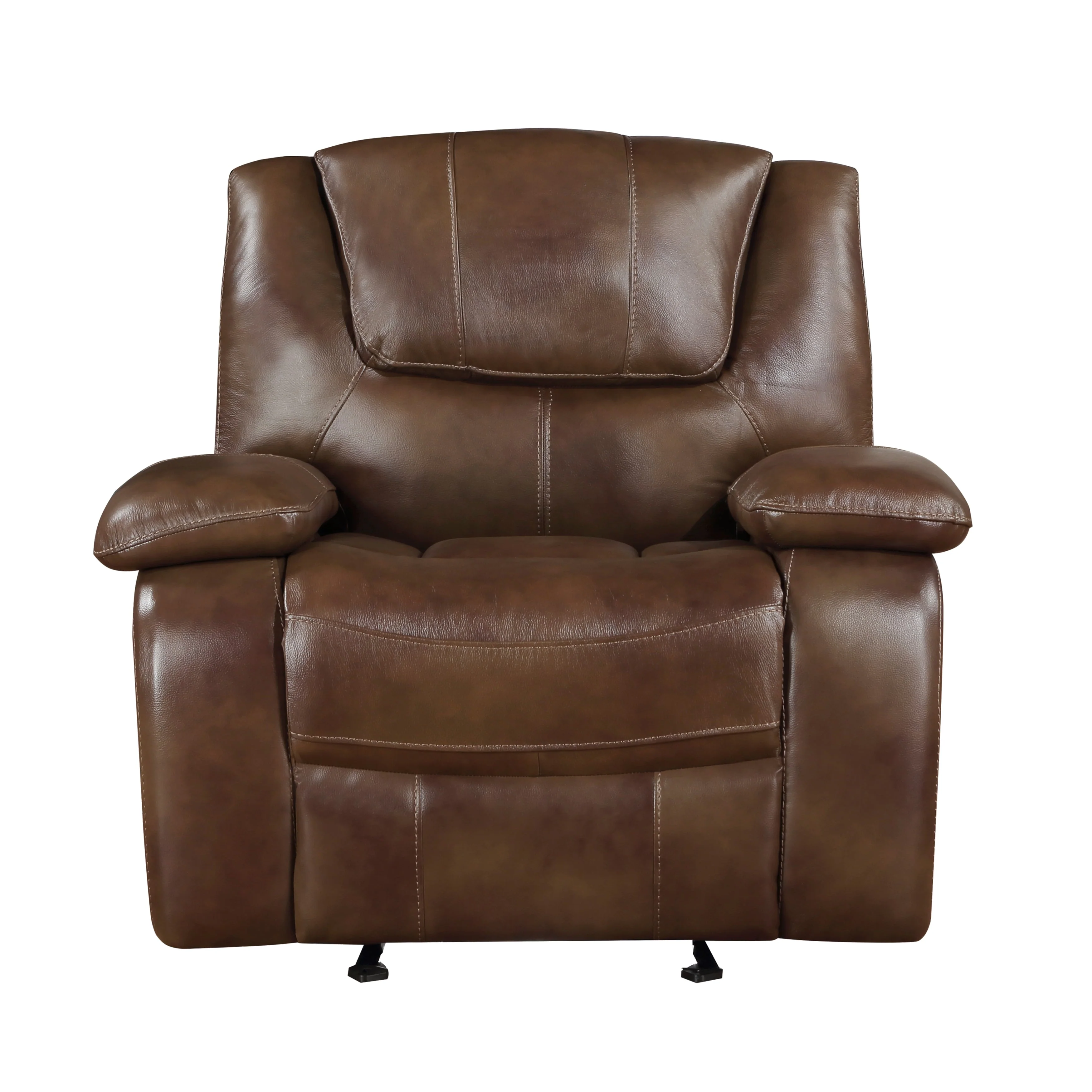 Ellicott Brown Leather Double Reclining Living Room Set - Image 11