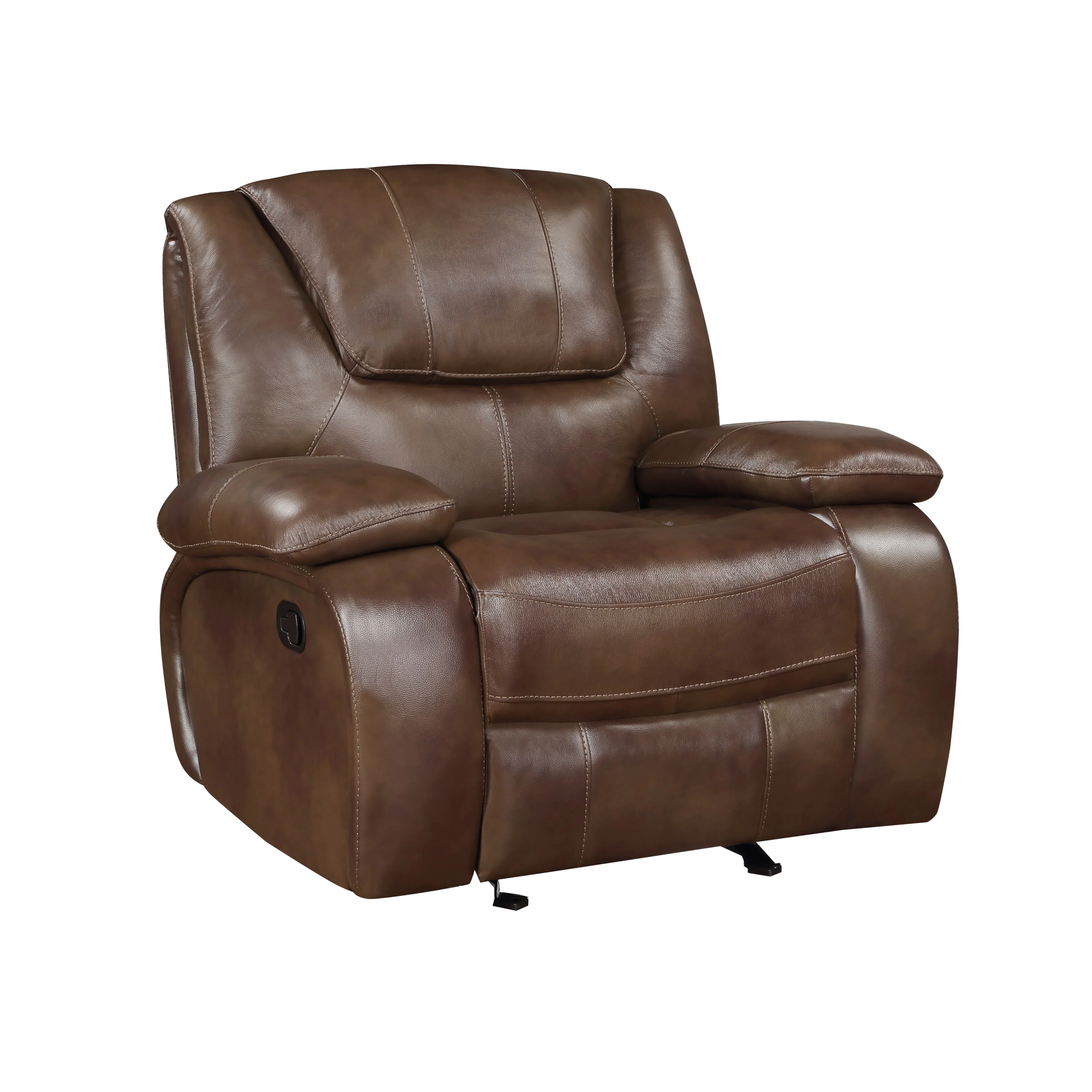 Ellicott Brown Leather Double Reclining Living Room Set - Image 12