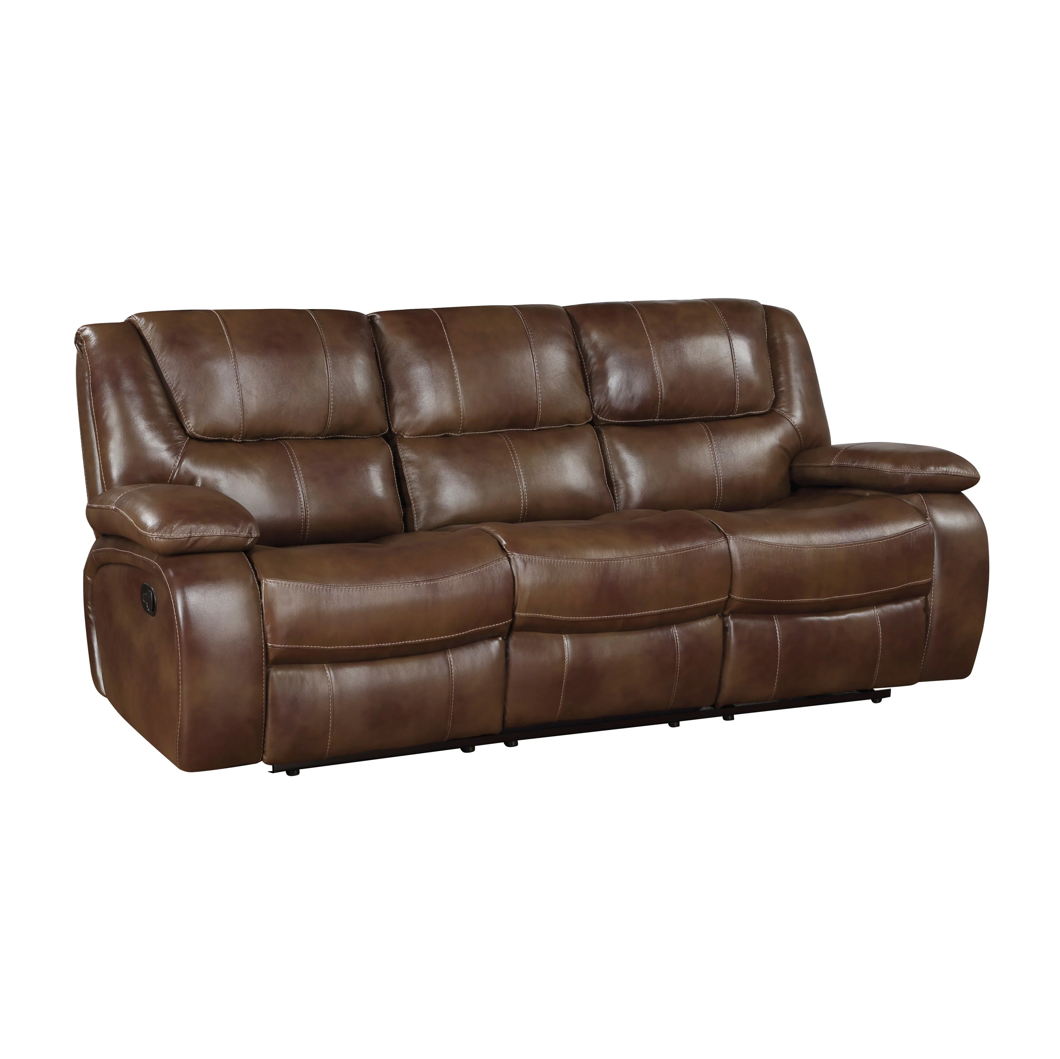 Ellicott Brown Leather Double Reclining Living Room Set - Image 4