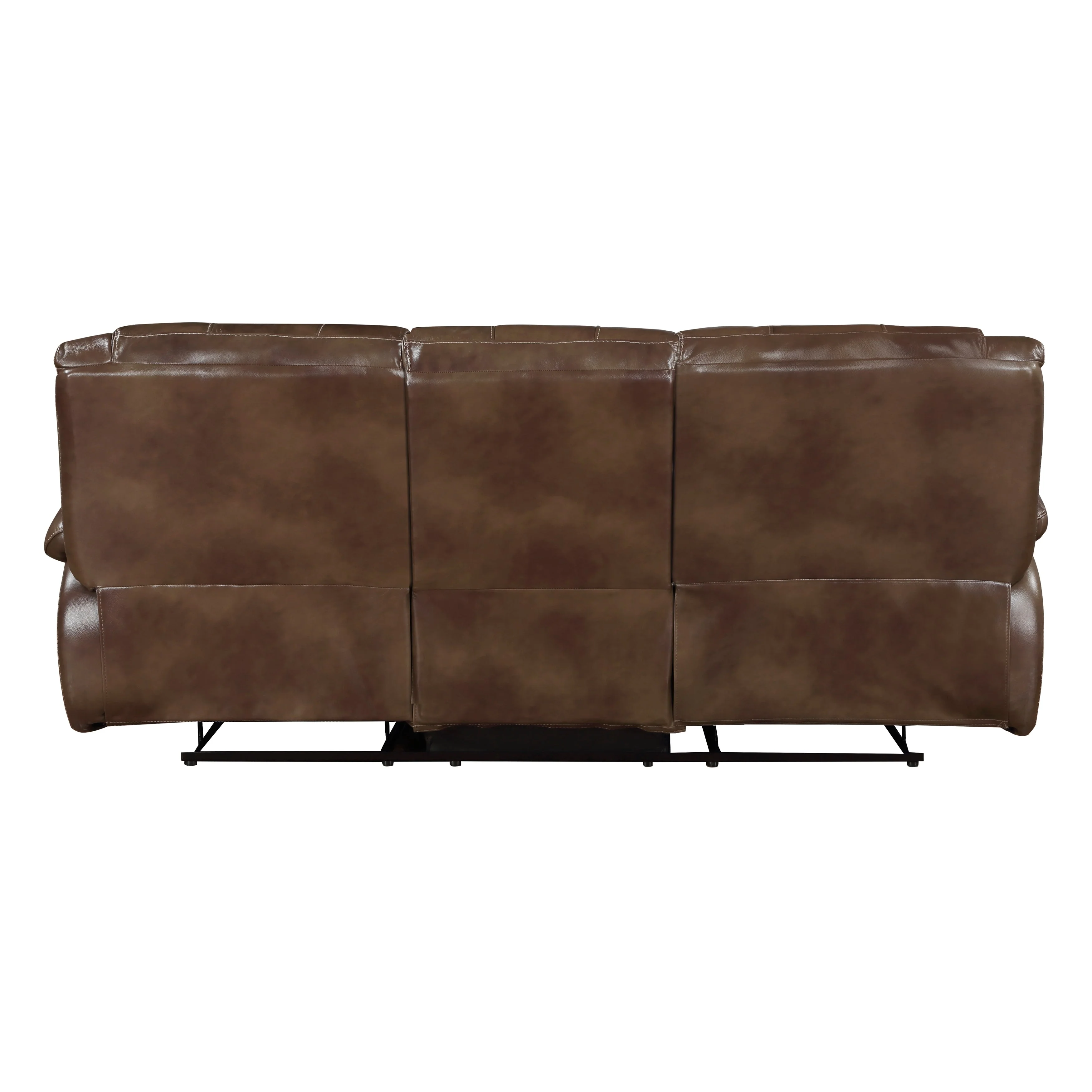 Ellicott Brown Leather Double Reclining Living Room Set - Image 6