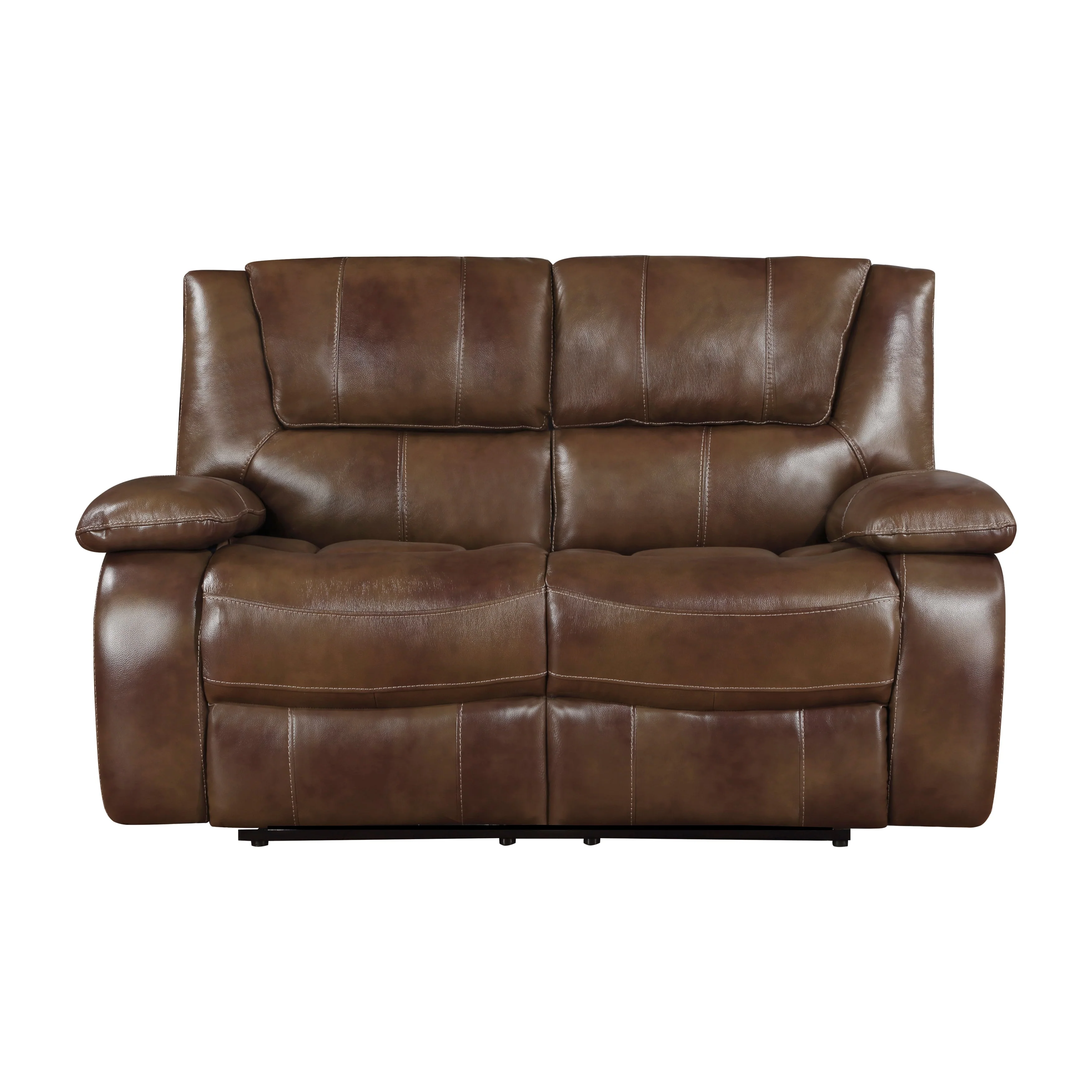 Ellicott Brown Leather Double Reclining Living Room Set - Image 7