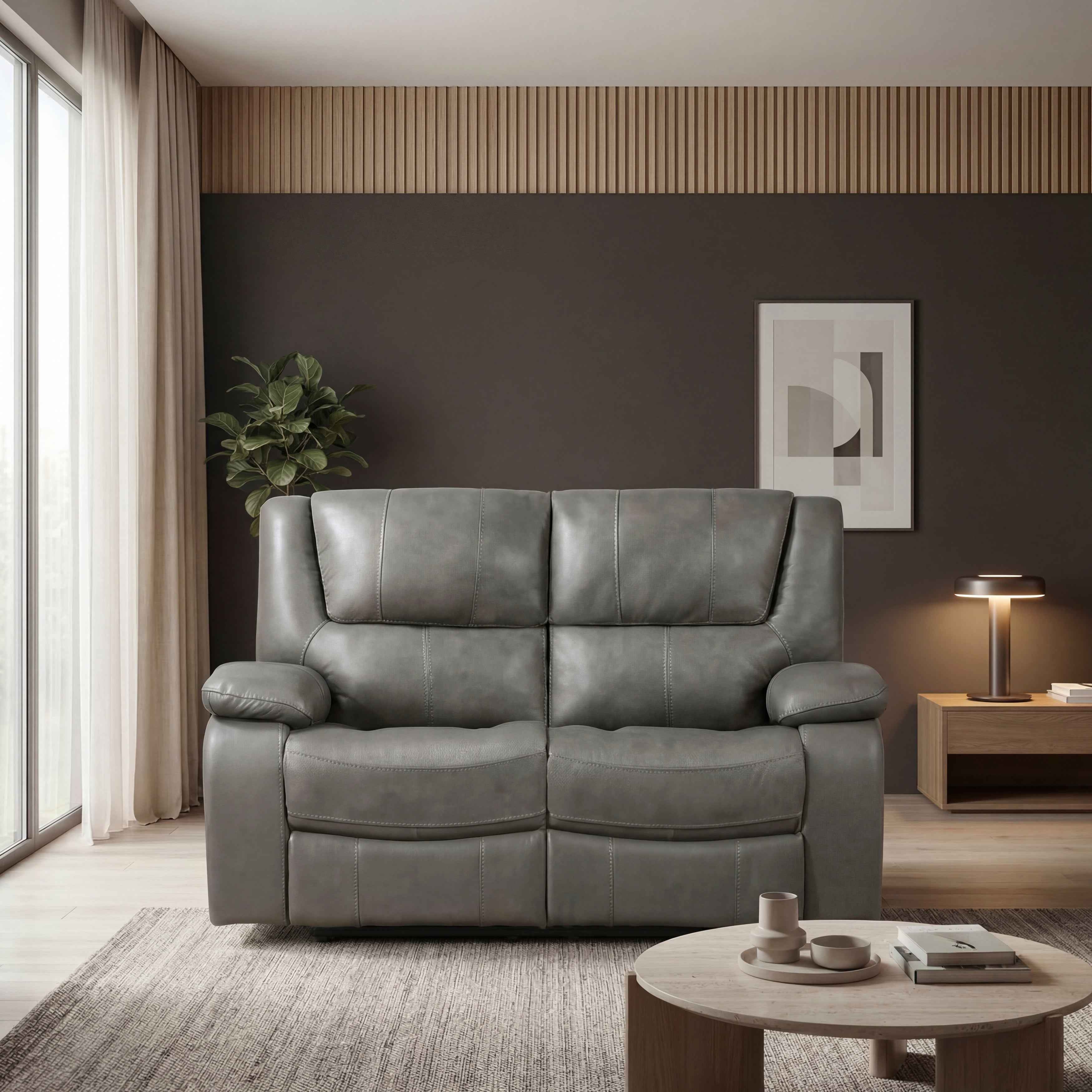 Ellicott Gray Double Reclining Loveseat - Image 10