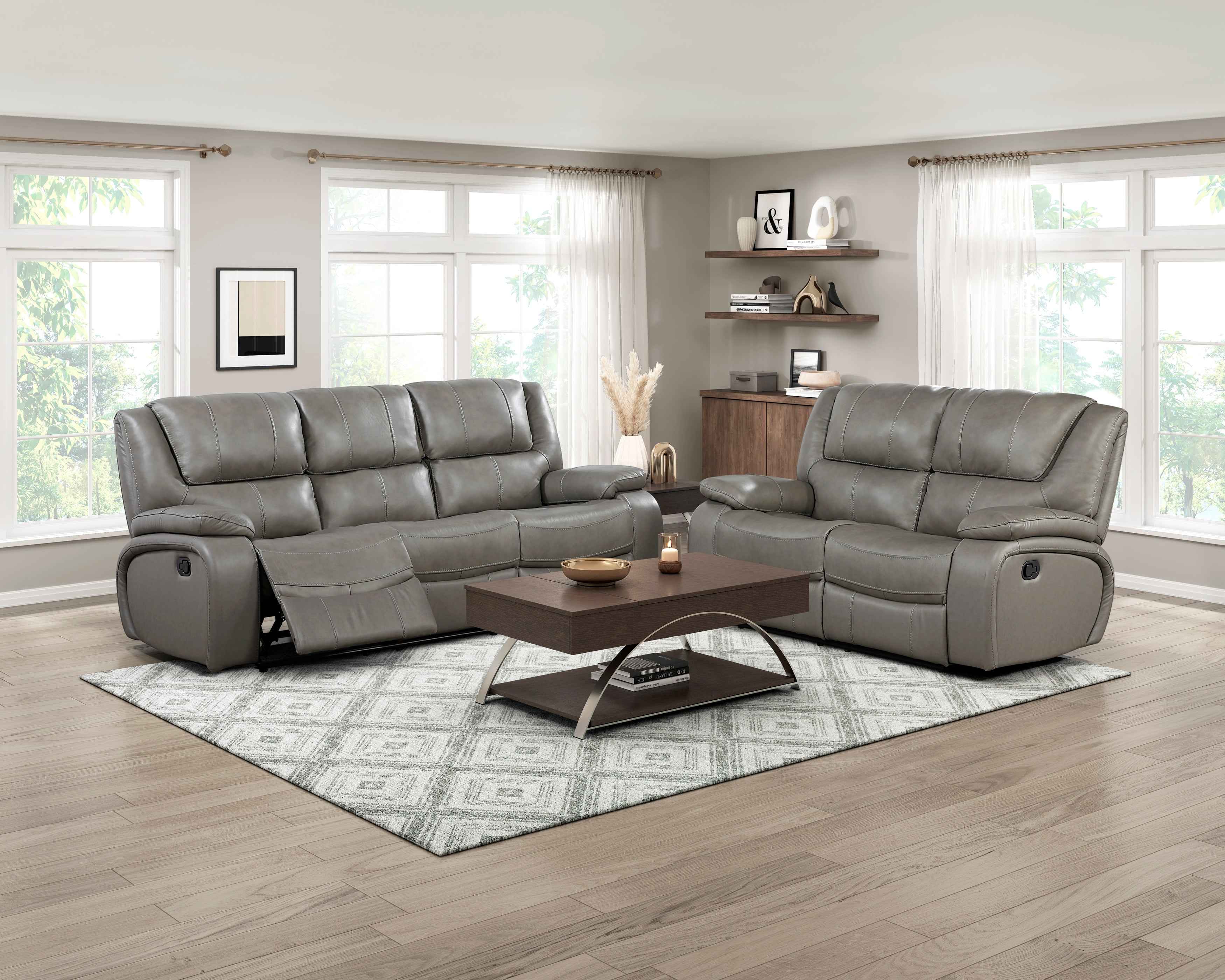 Ellicott Gray Reclining Living Room Set - Image 21