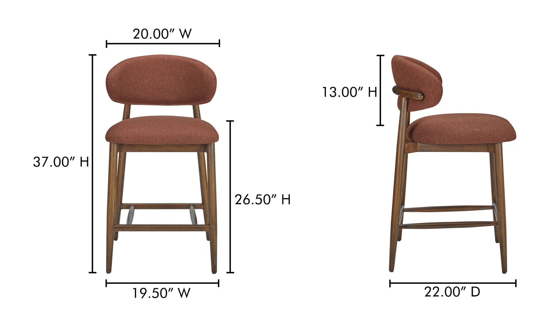 Ellie Counter Stool Rust - Image 6