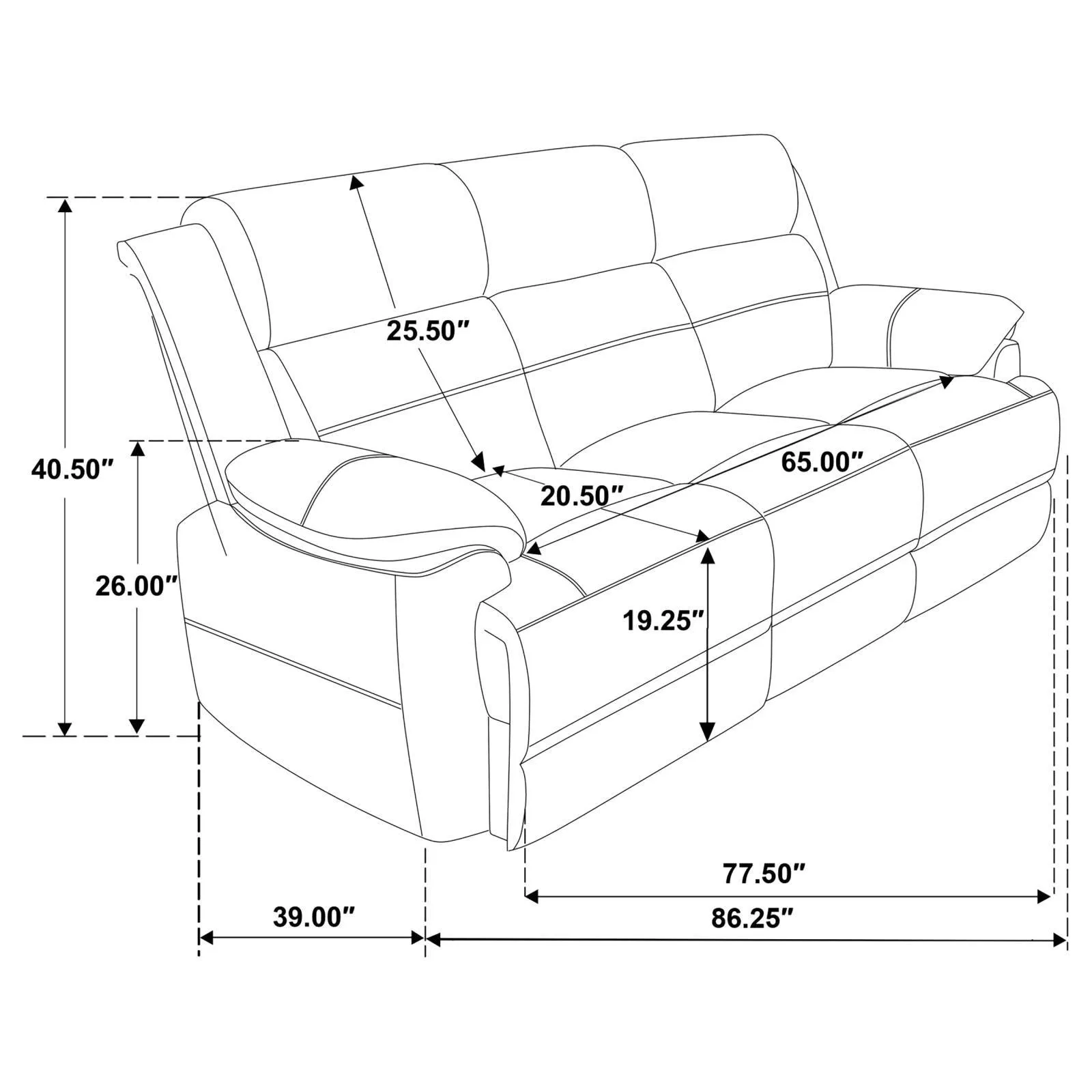 Ellington Dark Brown 3-piece Upholstered Padded Arm Sofa Set - Image 14