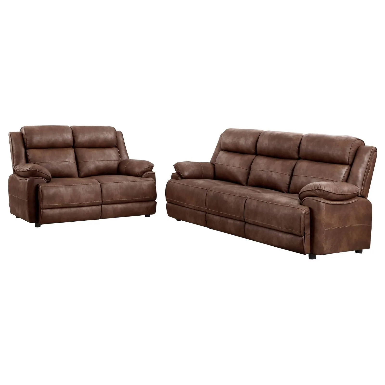 Ellington Dark Brown Upholstered Padded Living Room Set - Image 3