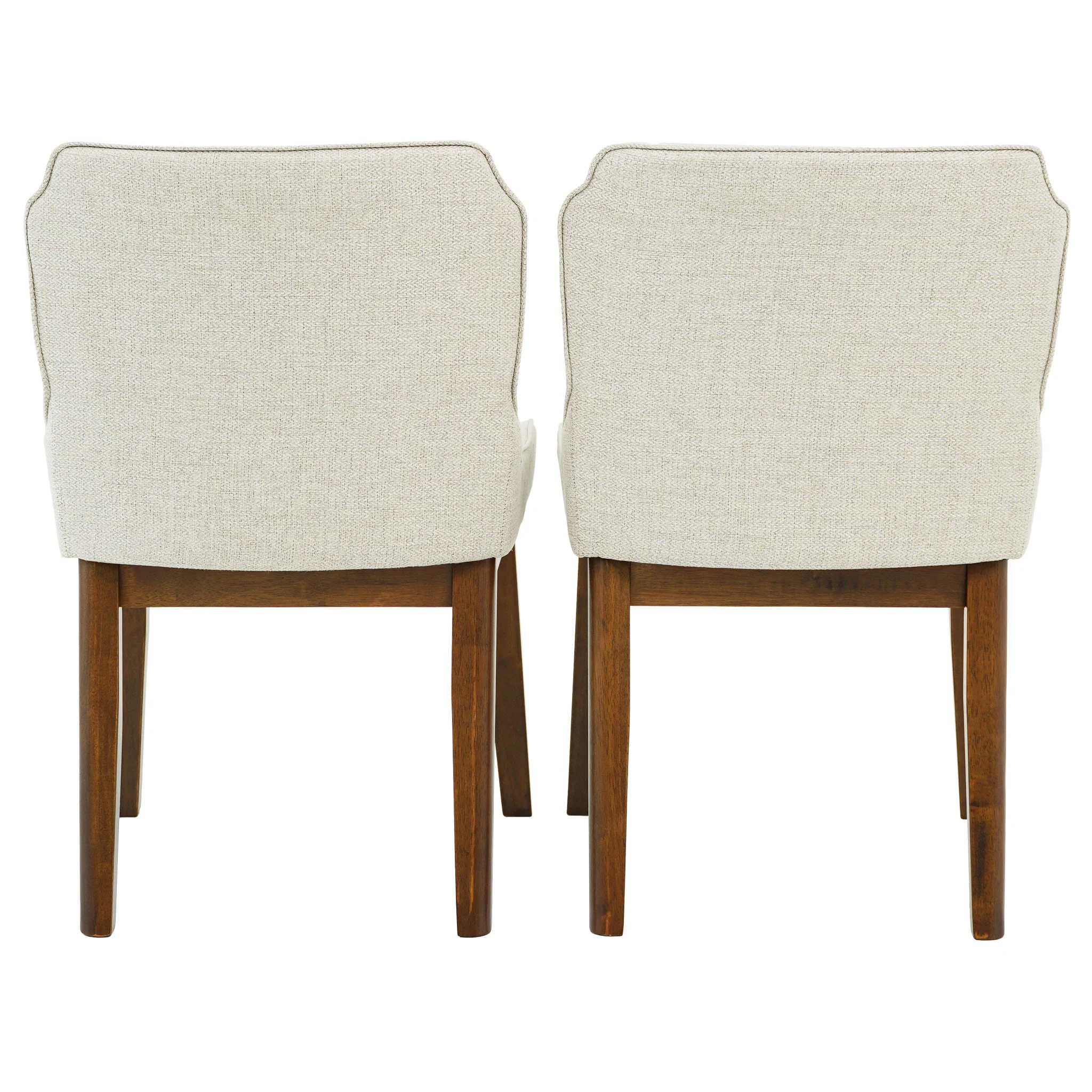 Ellis Dining Chair Set of 2 - Beige Linen - Image 3