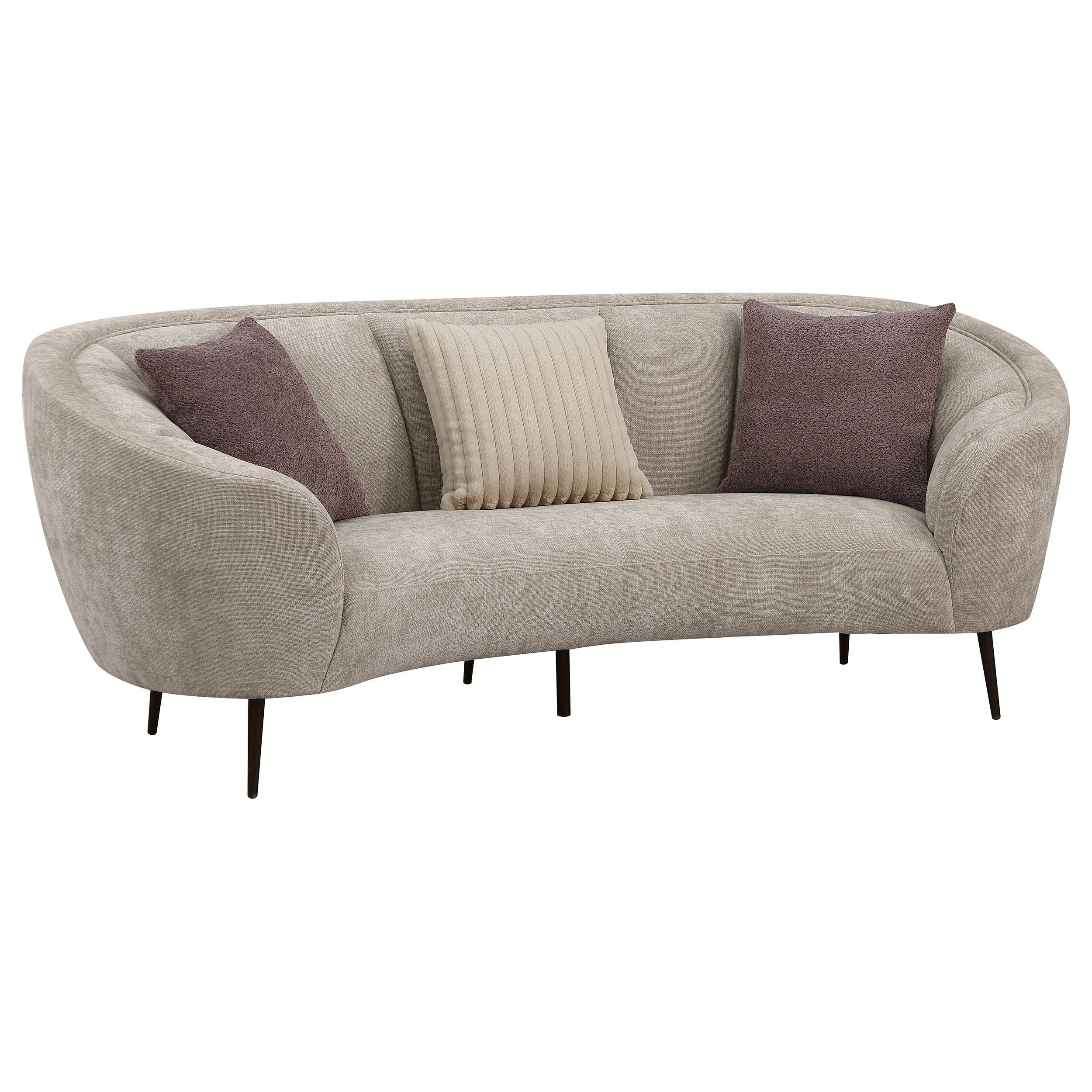 Ellorie Beige Upholstered Curved Living Room Set - Image 3