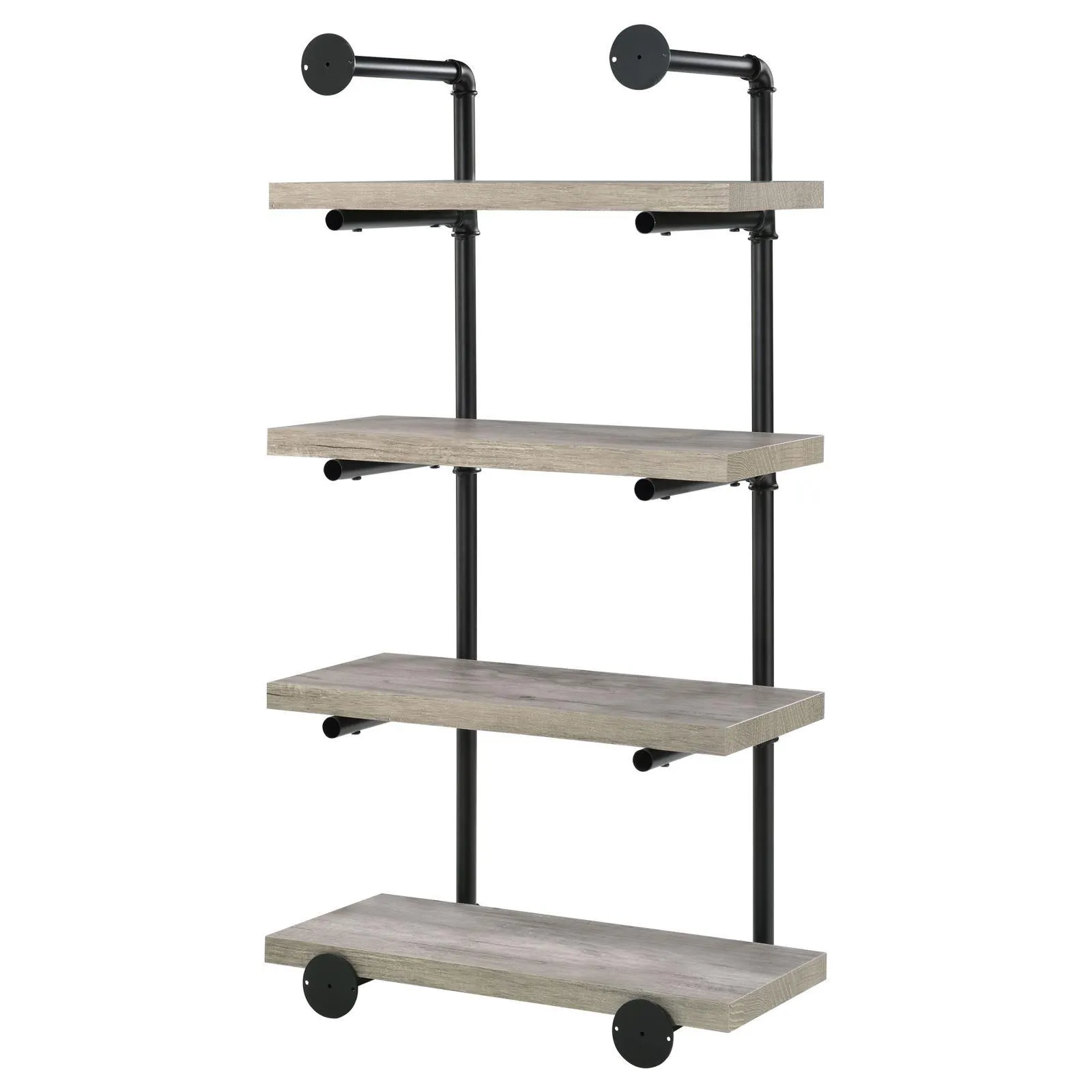 Elmcrest 24-inch Wall Shelf Black/Gray Driftwood - Image 8