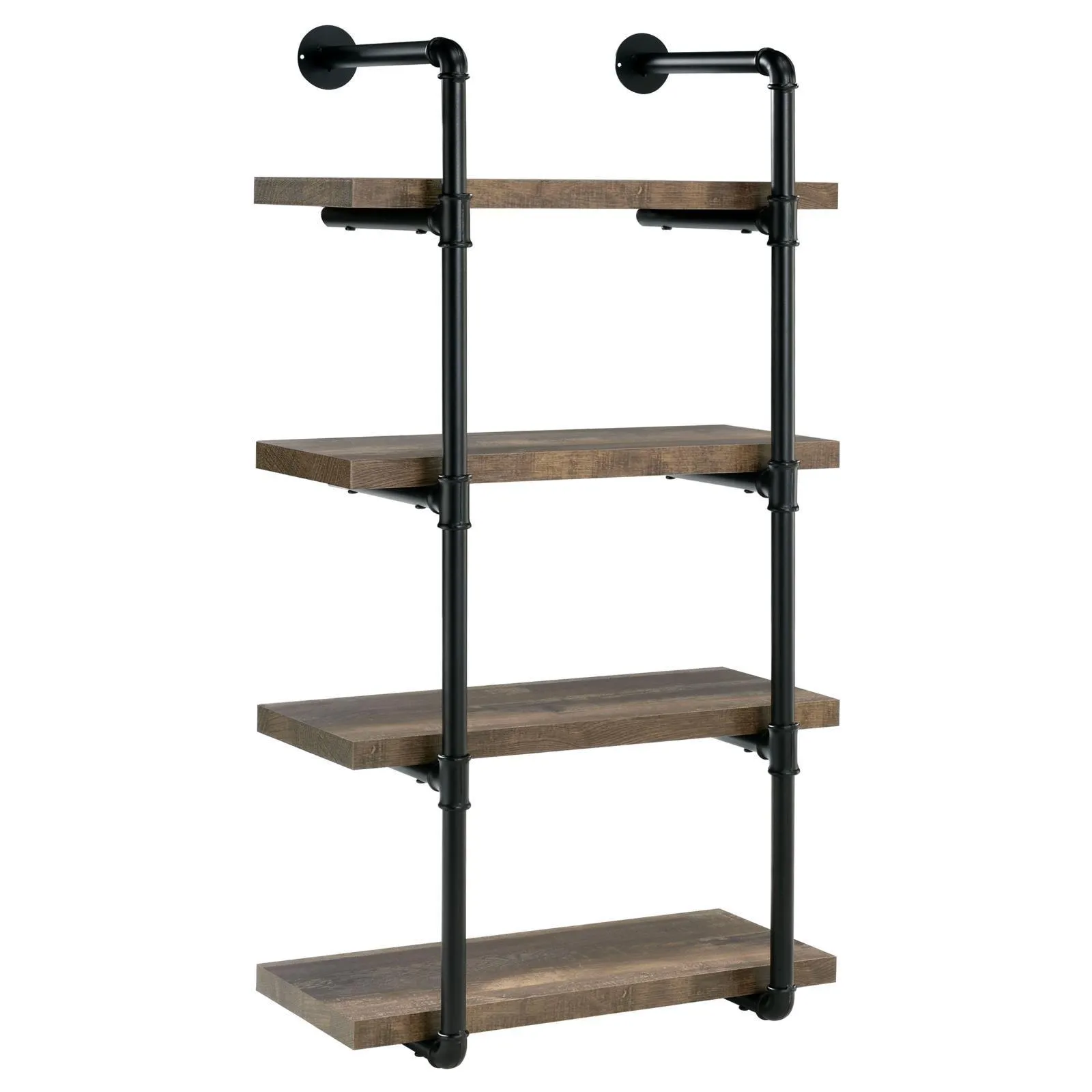 Elmcrest 24-inch Wall Shelf Black/Rustic Oak - Image 2