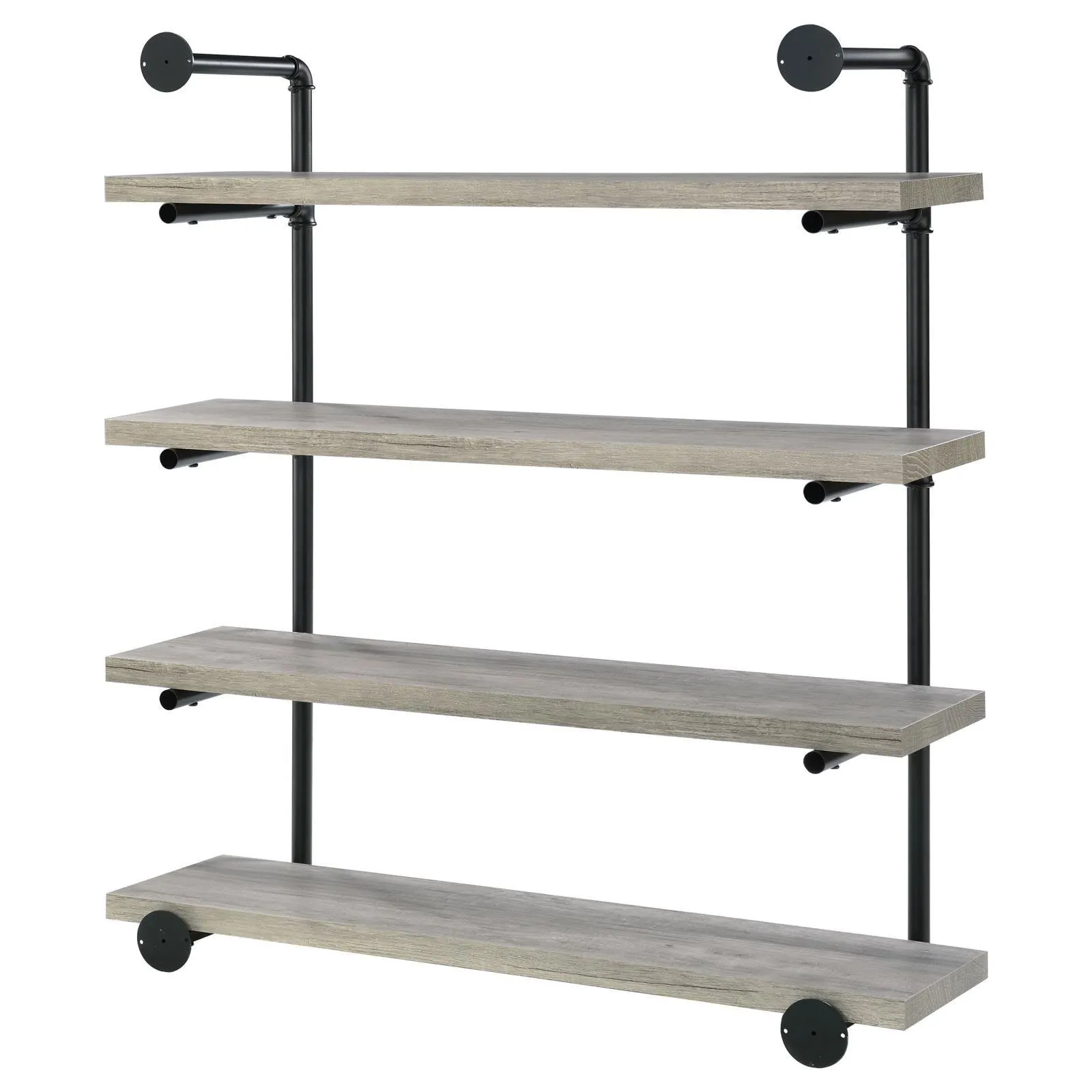 Elmcrest 40-inch Wall Shelf Black/Gray Driftwood - Image 8