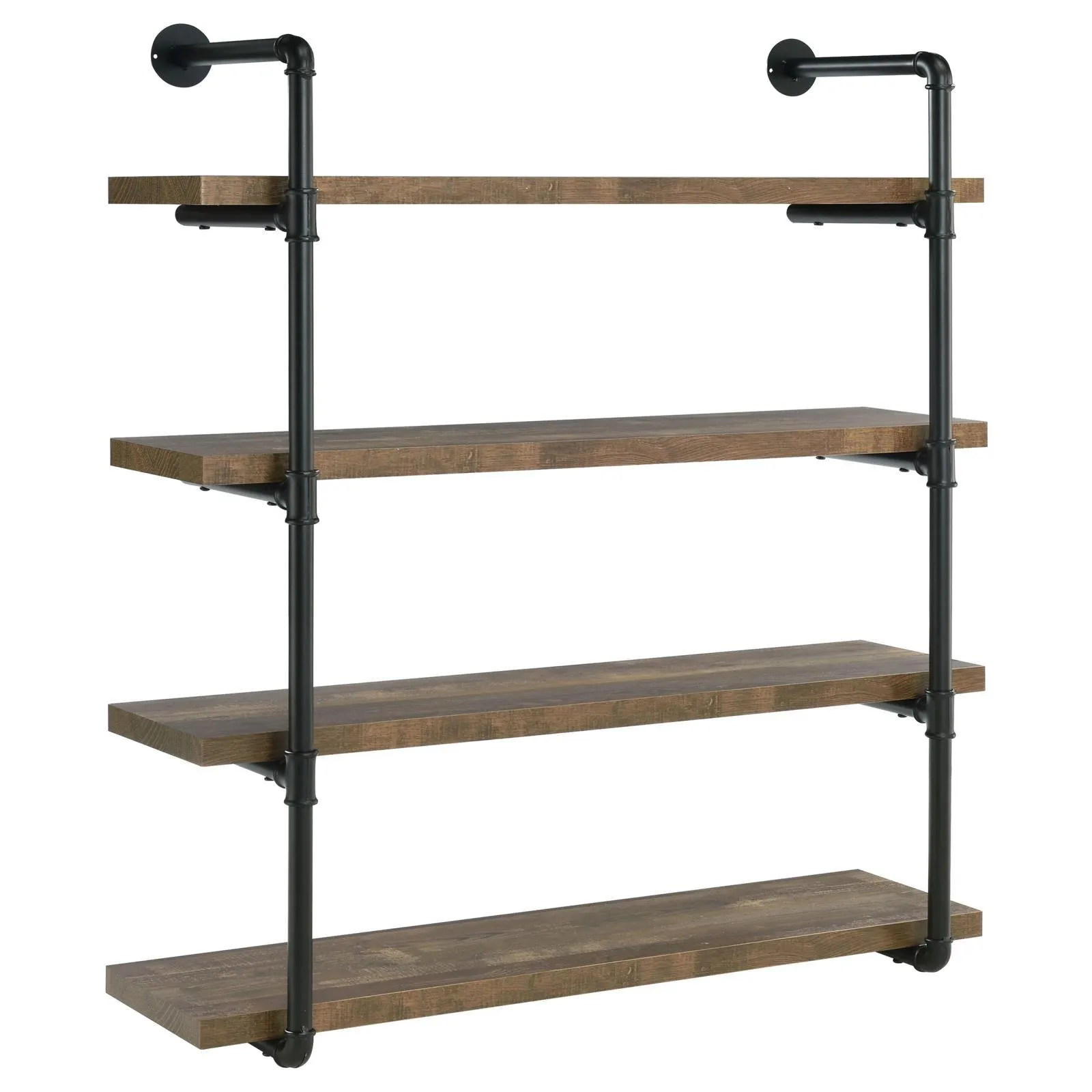 Elmcrest 40-inch Wall Shelf Black/Rustic Oak - Image 2