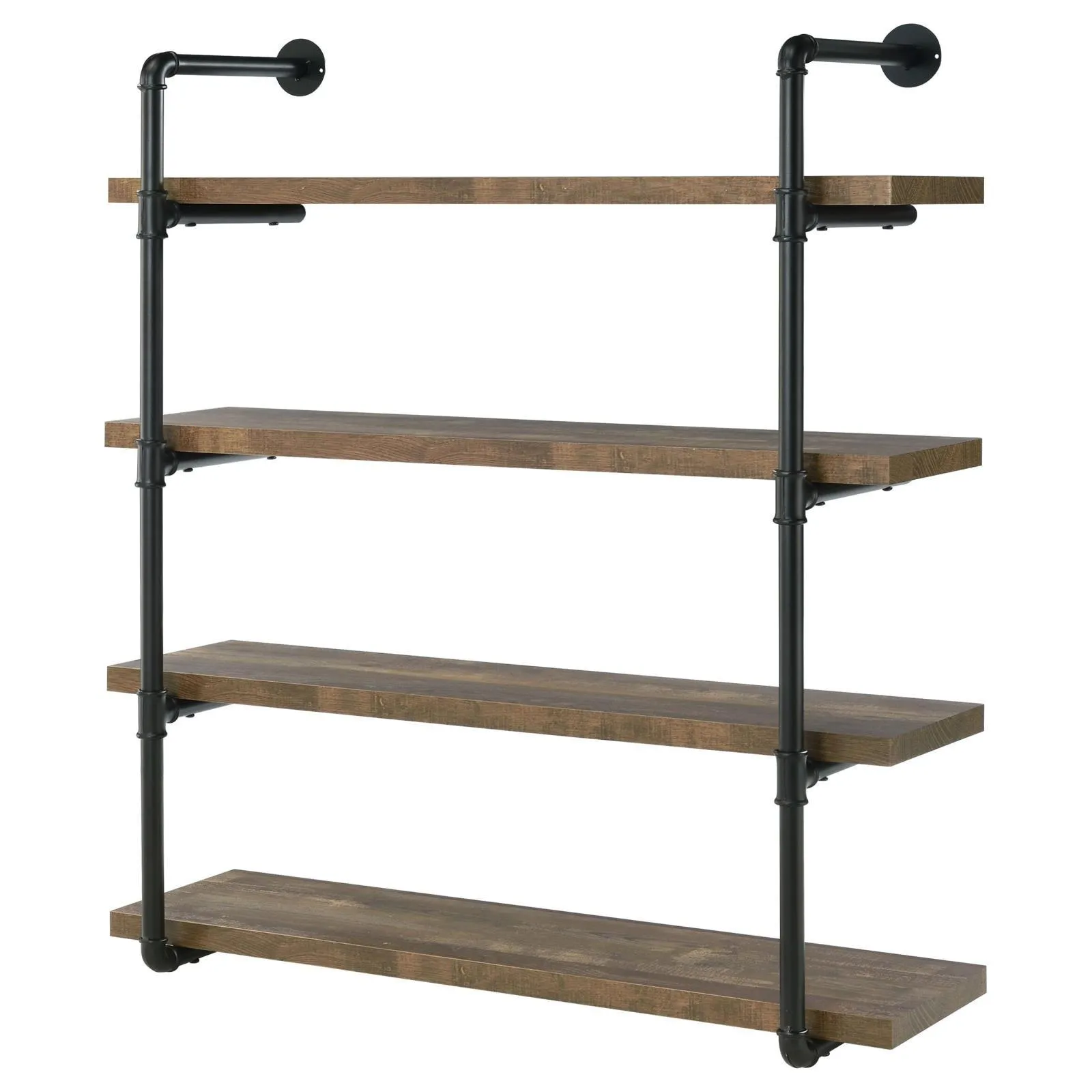 Elmcrest 40-inch Wall Shelf Black/Rustic Oak - Image 4