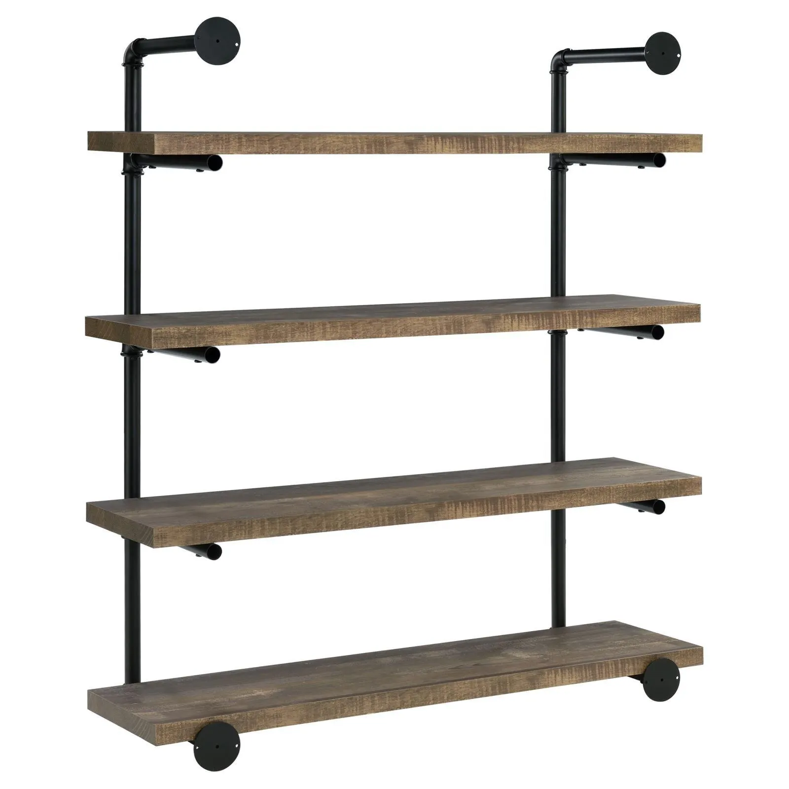 Elmcrest 40-inch Wall Shelf Black/Rustic Oak - Image 6
