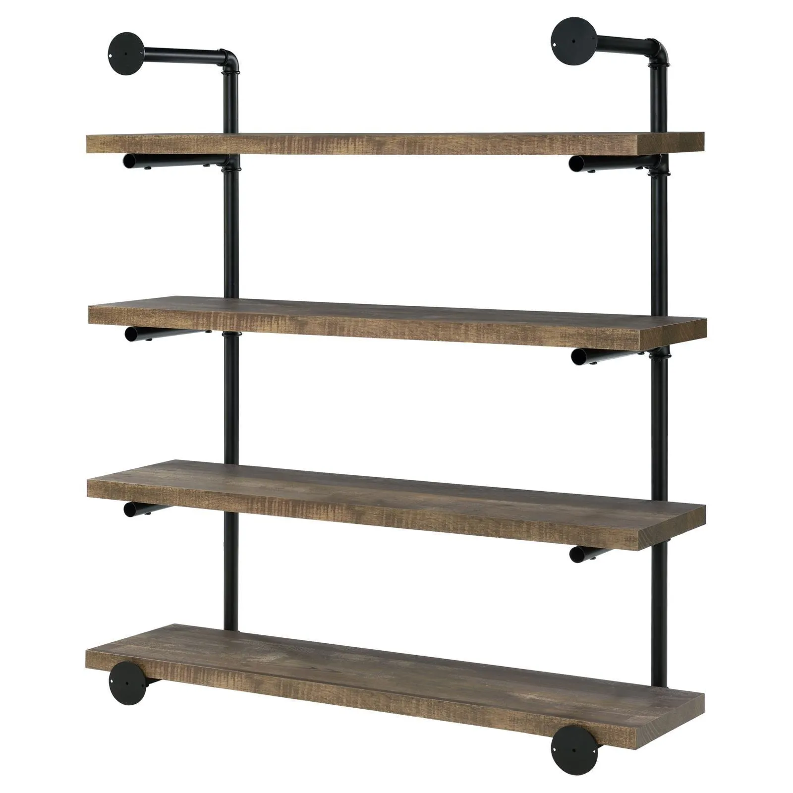 Elmcrest 40-inch Wall Shelf Black/Rustic Oak - Image 8