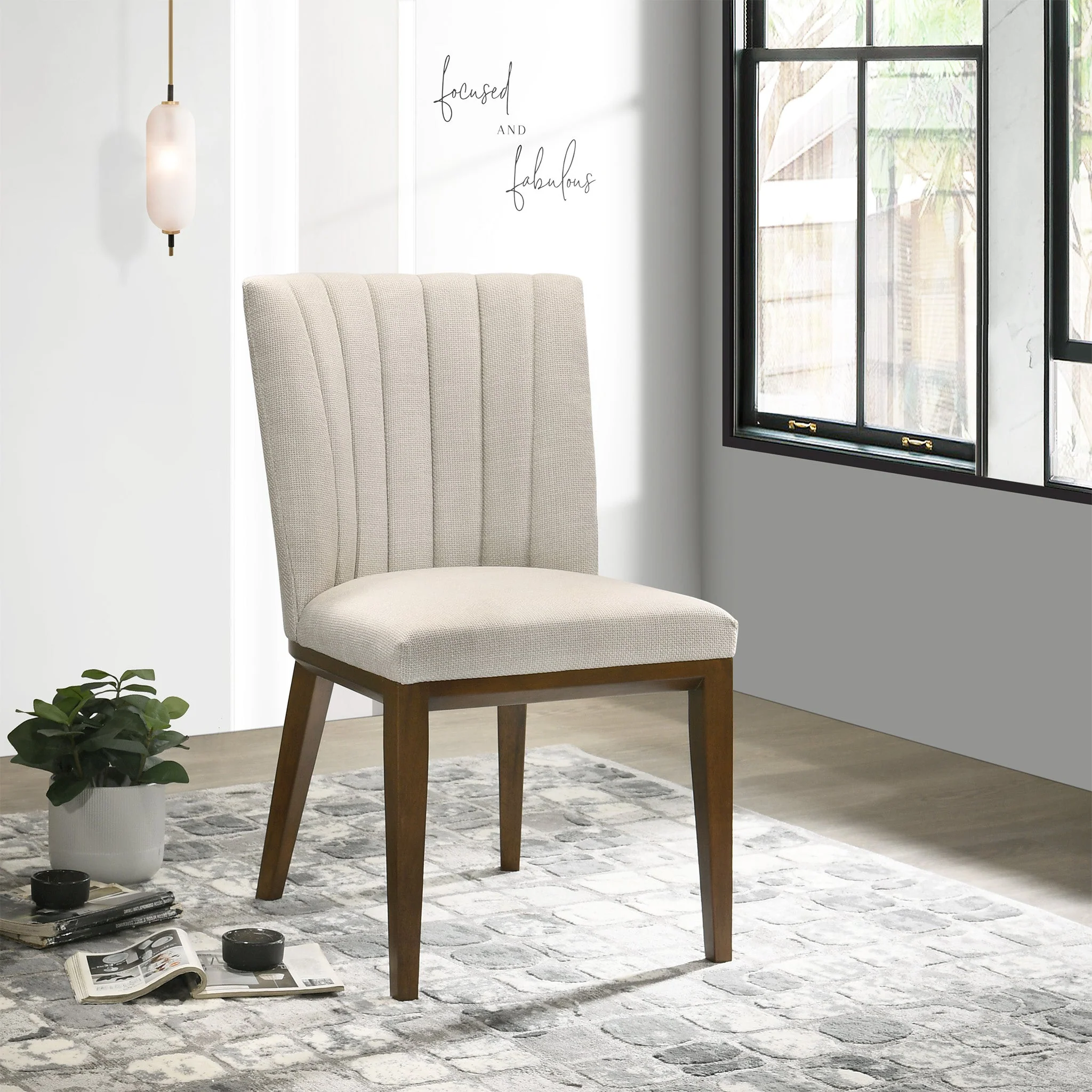 Elmwood Beige Fabric Dining Chair (Set Of 2) - Image 3