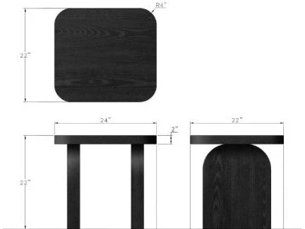 Elora Jet Square End Table
