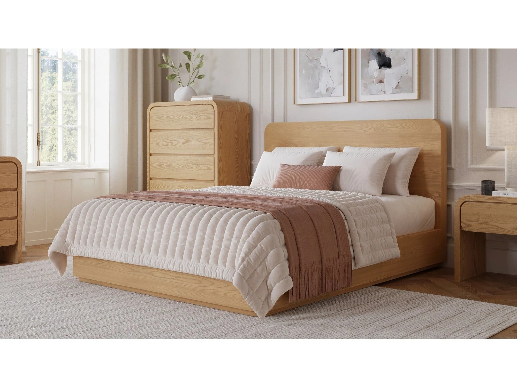Elora Timber Wood Queen Bed