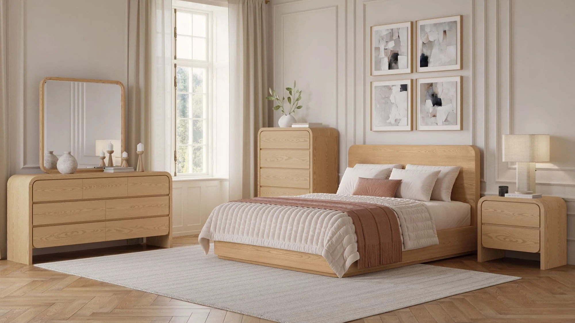 Elora Timber Wood Queen Bed - Image 7