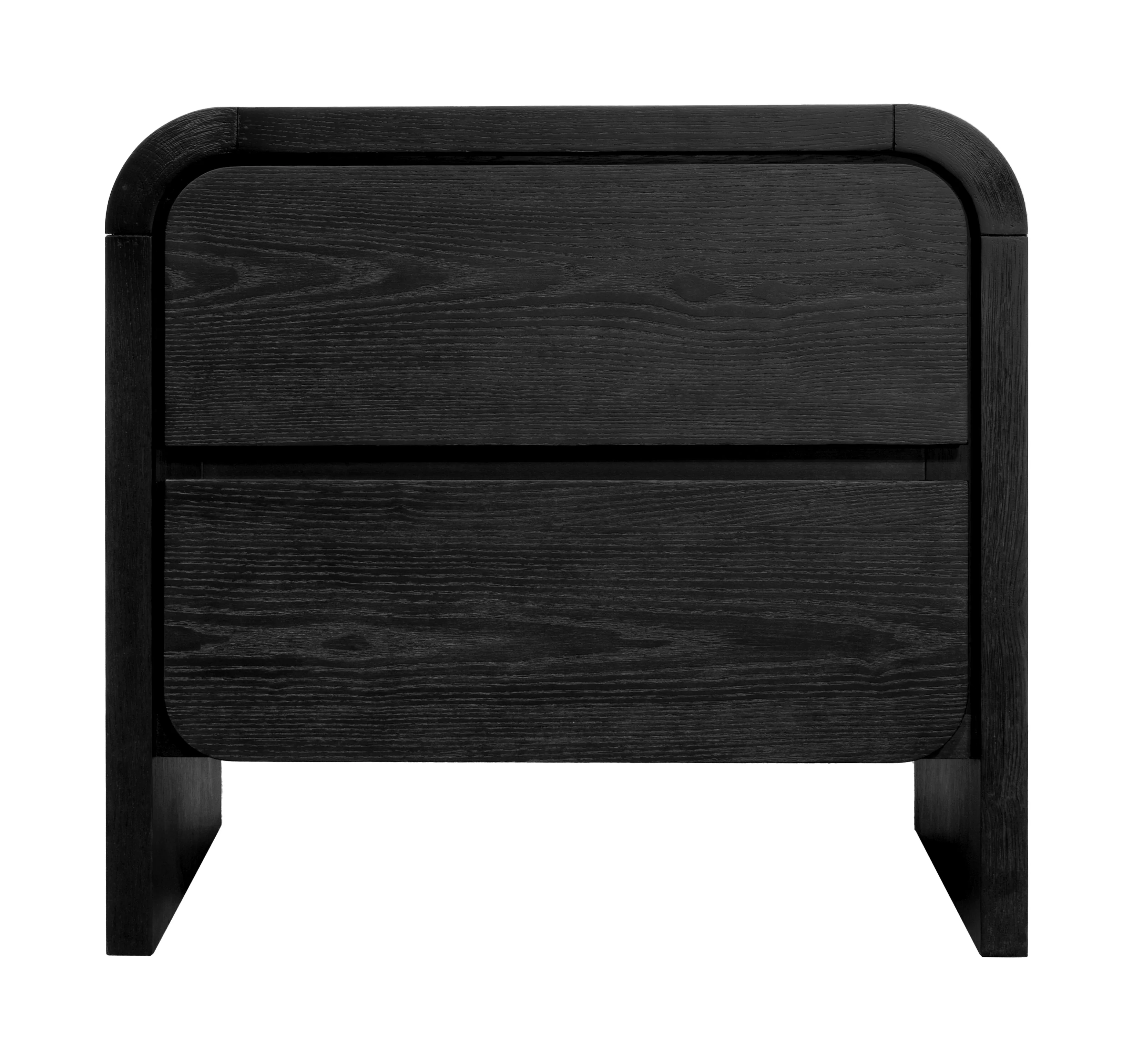 Elora Two Drawer Nightstand in Jet Black Ash - Image 2