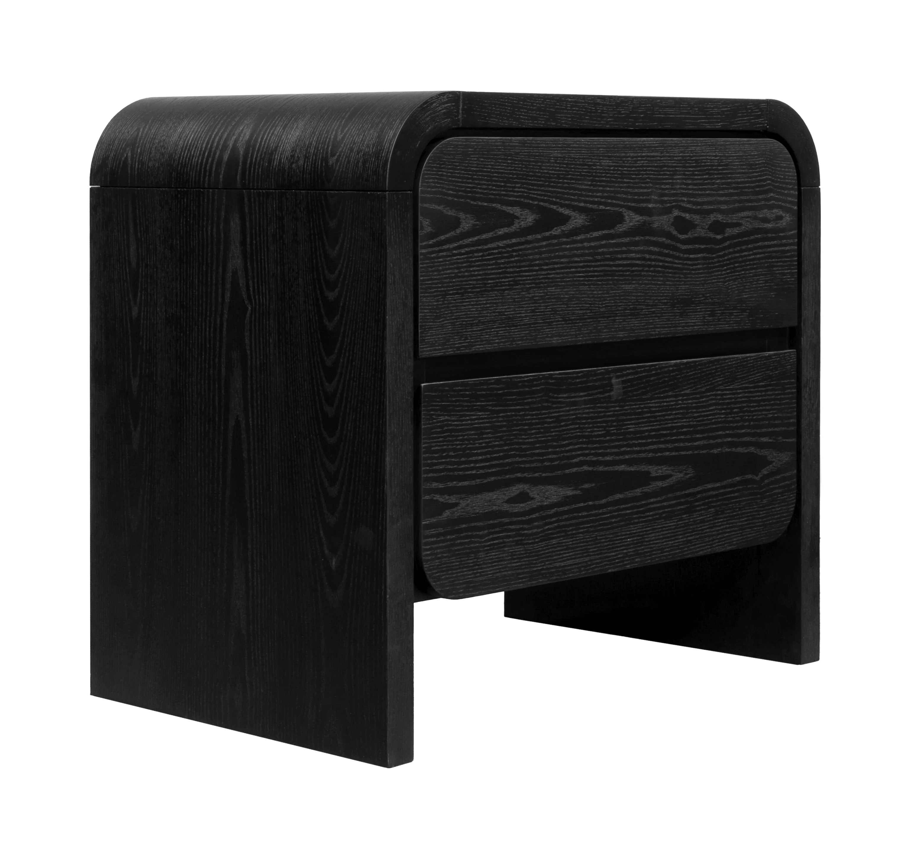 Elora Two Drawer Nightstand in Jet Black Ash - Image 4