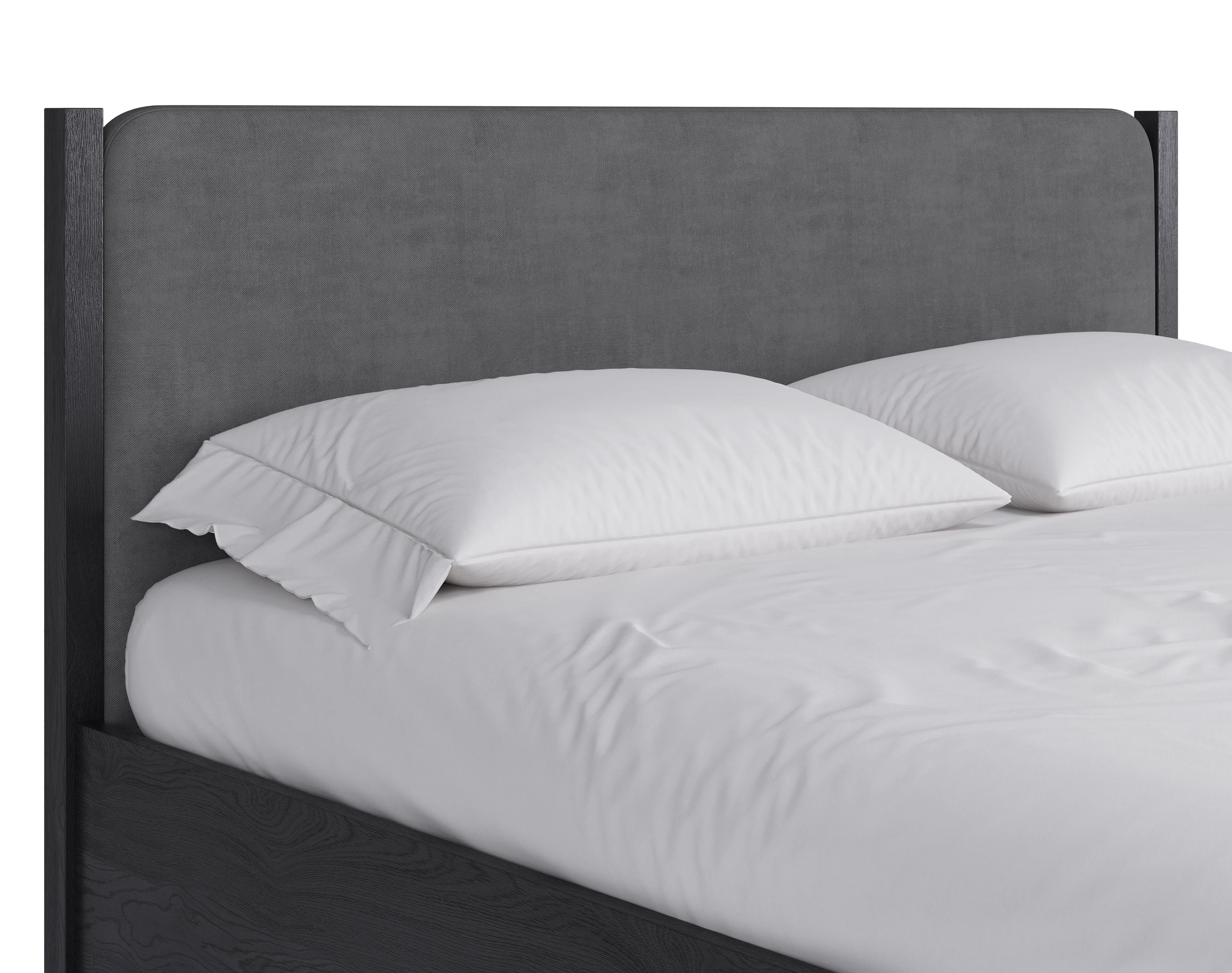 Elora Wood and Velvet California King Upholstered Bed in Jet and Charcoal - Image 3