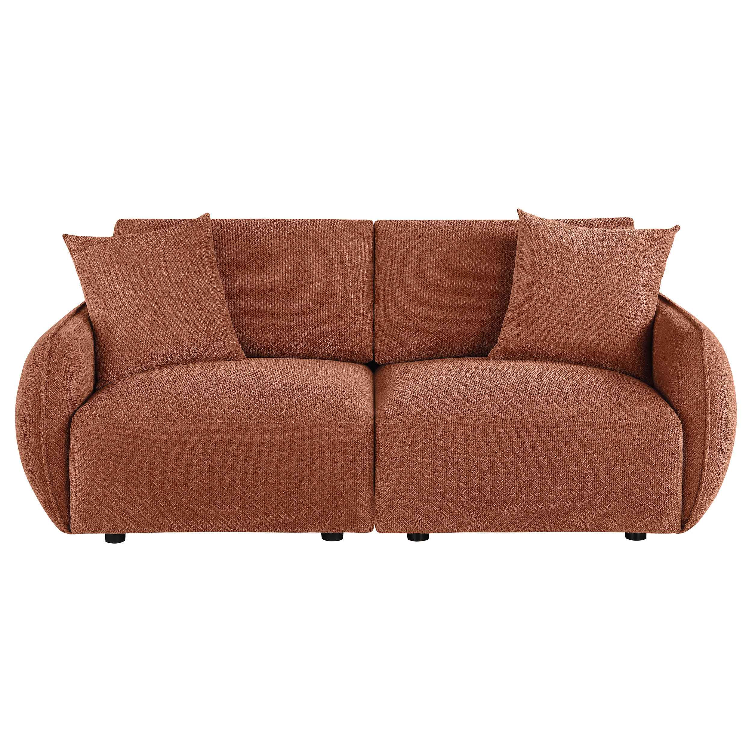Elysia Coral Chenille Upholstered Modular Lounge Loveseat - Image 2