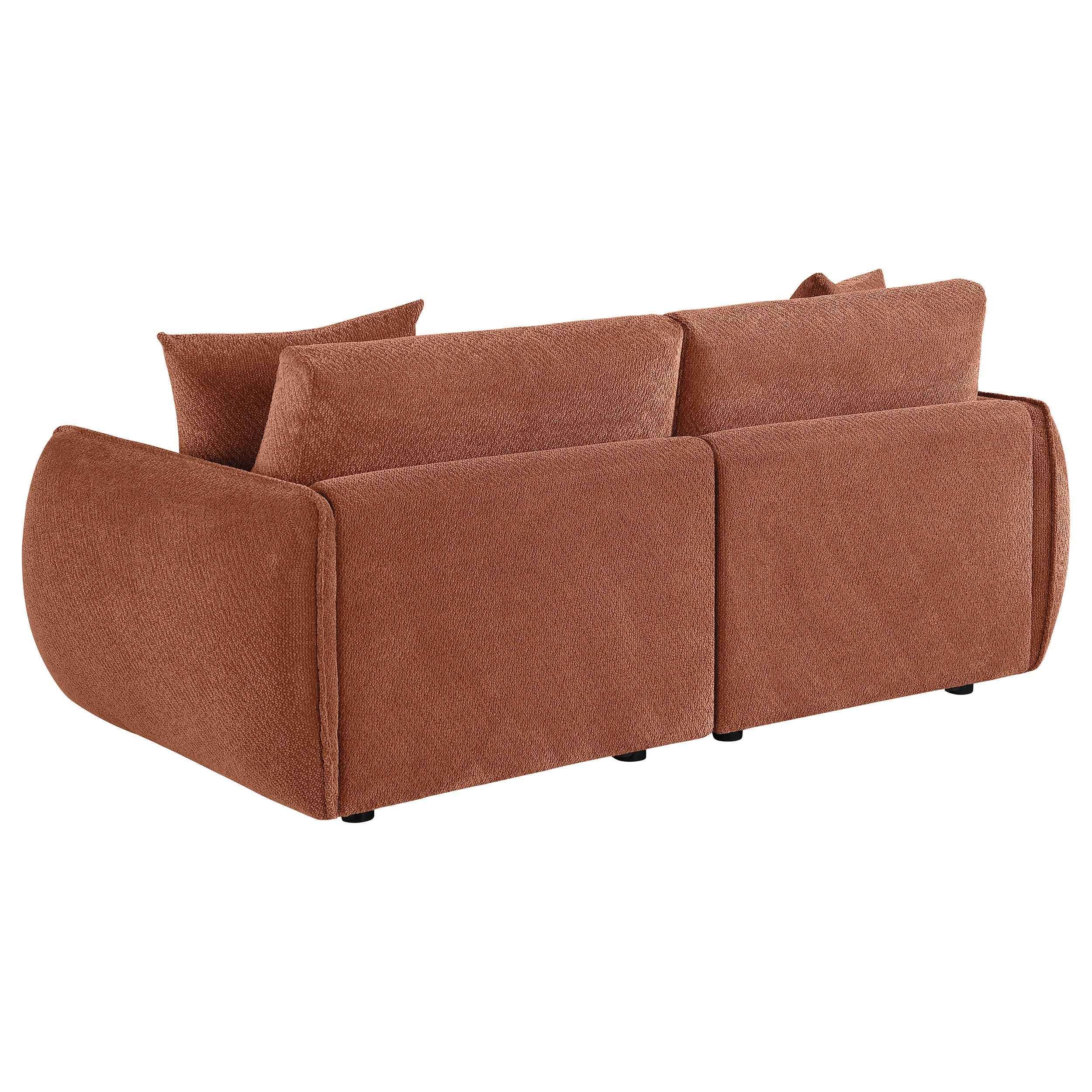 Elysia Coral Chenille Upholstered Modular Lounge Loveseat - Image 5