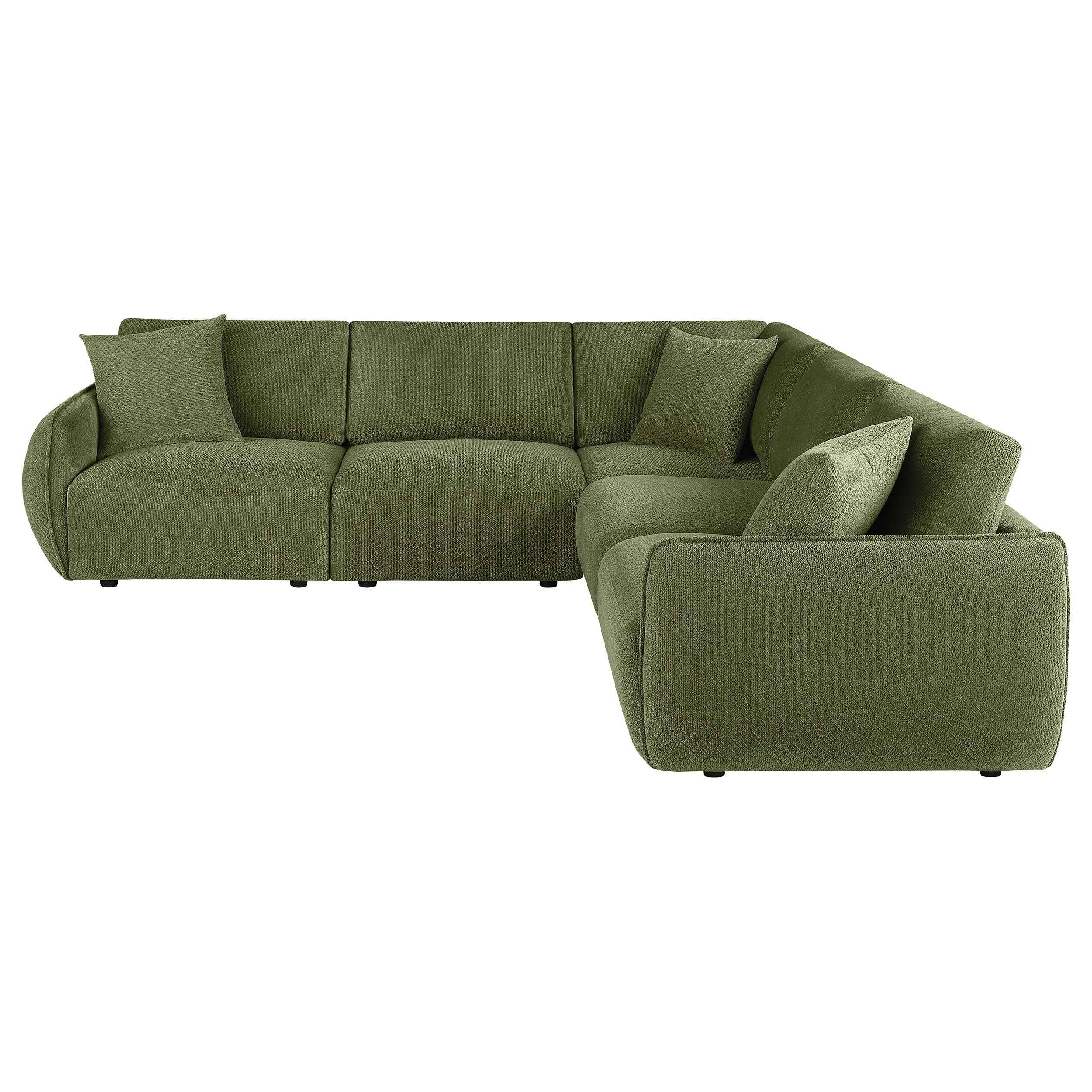 Elysia Green 5-piece Chenille Upholstered Modular Sectional Sofa - Image 2