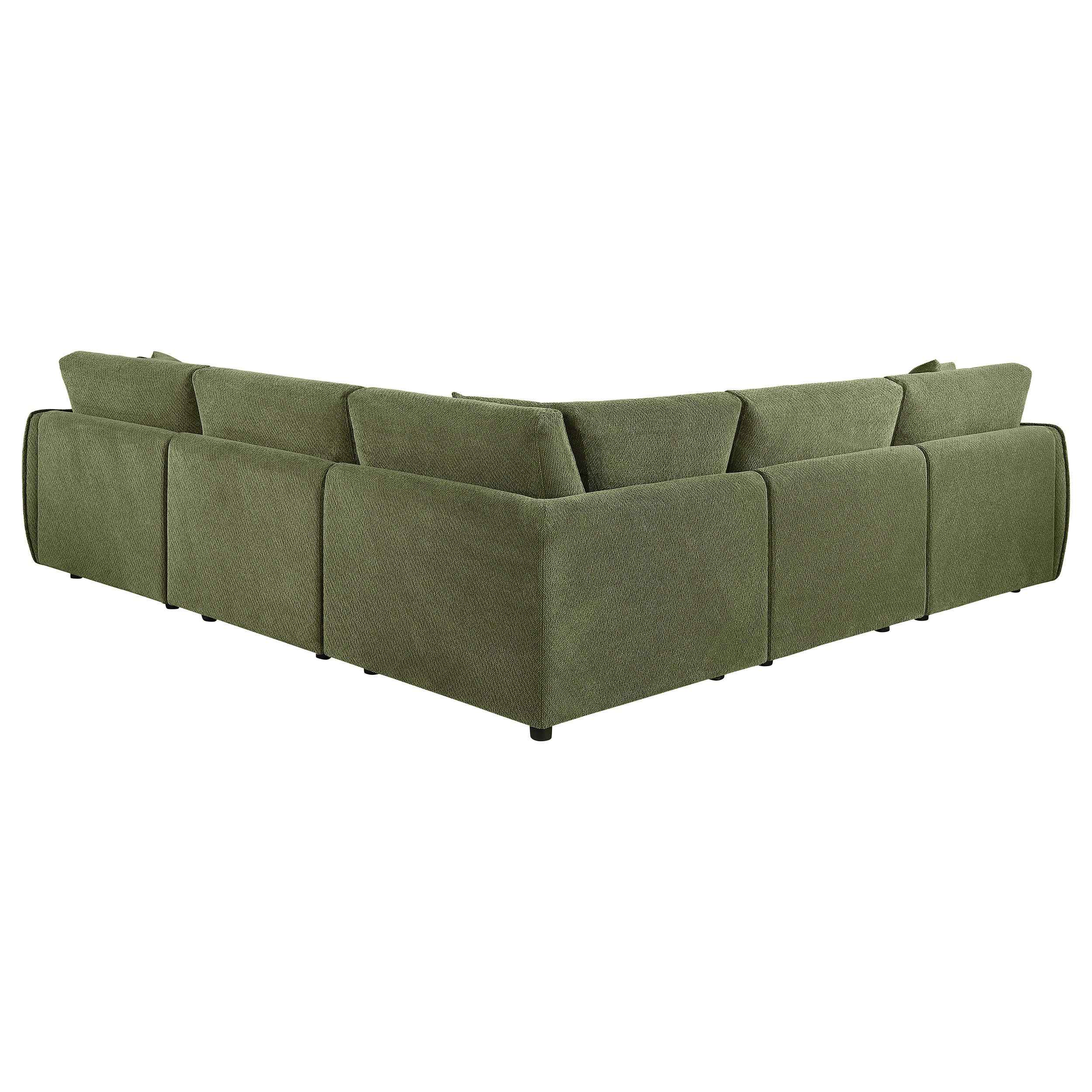 Elysia Green 5-piece Chenille Upholstered Modular Sectional Sofa - Image 3