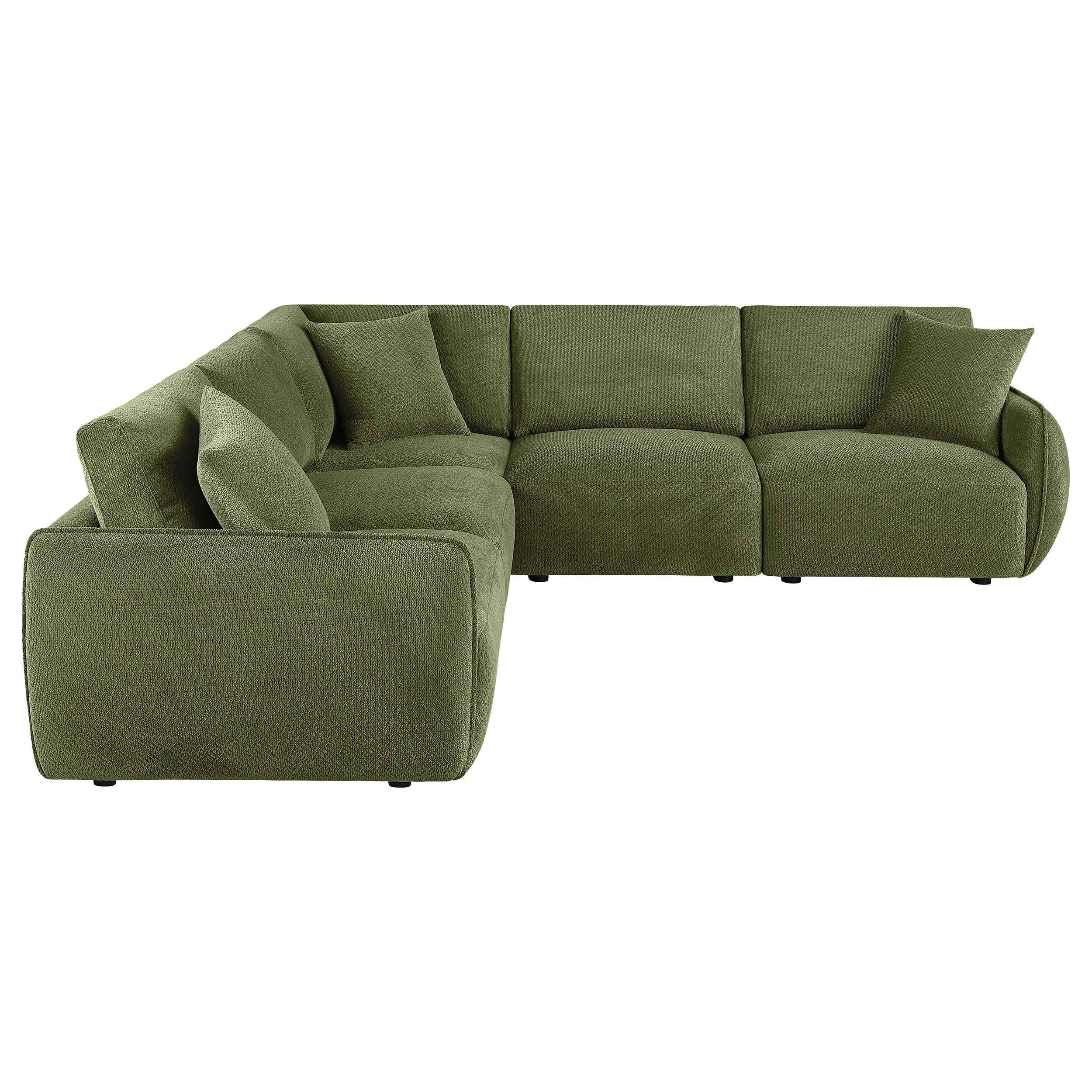 Elysia Green 5-piece Chenille Upholstered Modular Sectional Sofa - Image 4