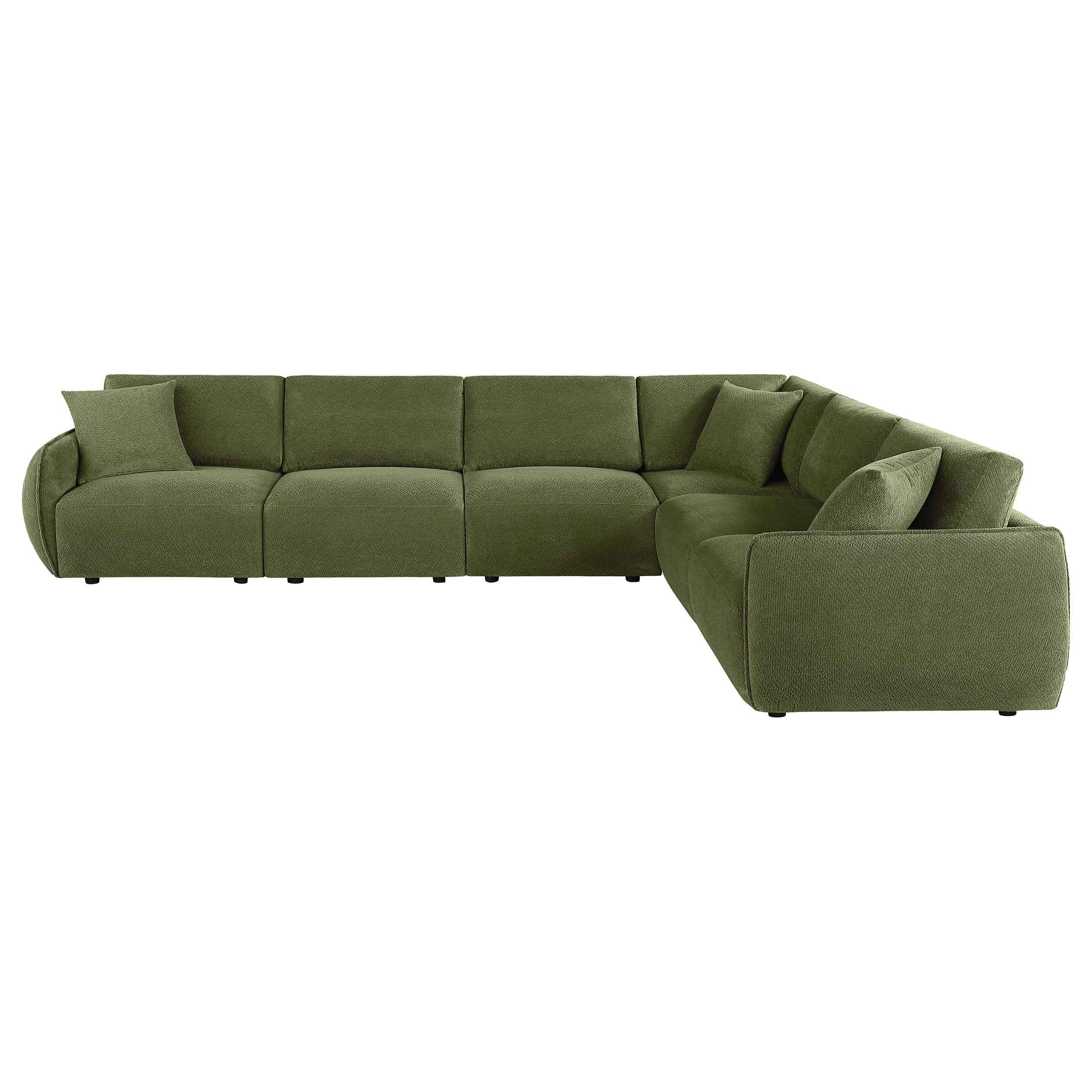 Elysia Green 6-piece Chenille Upholstered Modular Sectional Sofa - Image 2