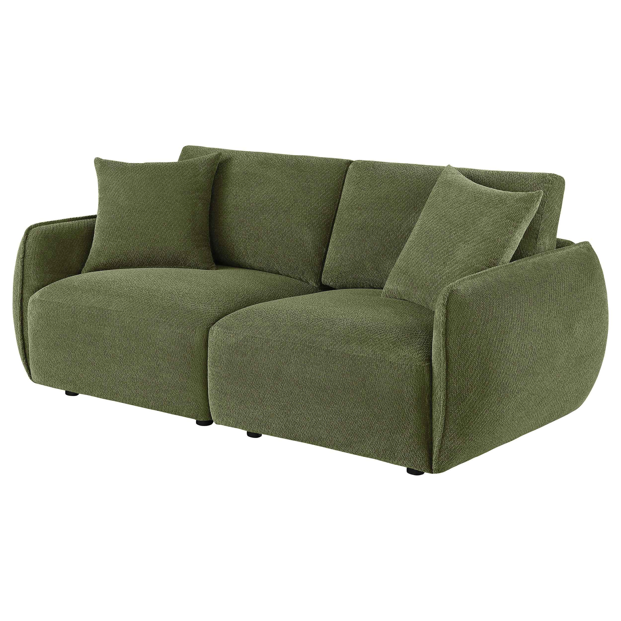 Elysia Green Chenille Upholstered Modular Lounge Loveseat - Image 3